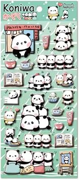 GUGUK Panda Temal  Kabartmal  Sticker Seti   Bullet