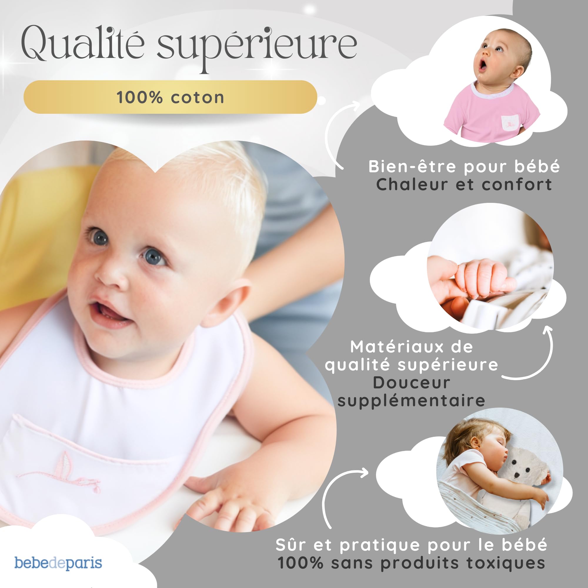 Coffret cadeau bébé Classique Pleine avec Ours - panier cadeau nouveau-né- coffret cadeau naissance - coffret vêtement bébé - bouquet de naissance - Taille 3/6 mois (Rose) | BebeDeParis