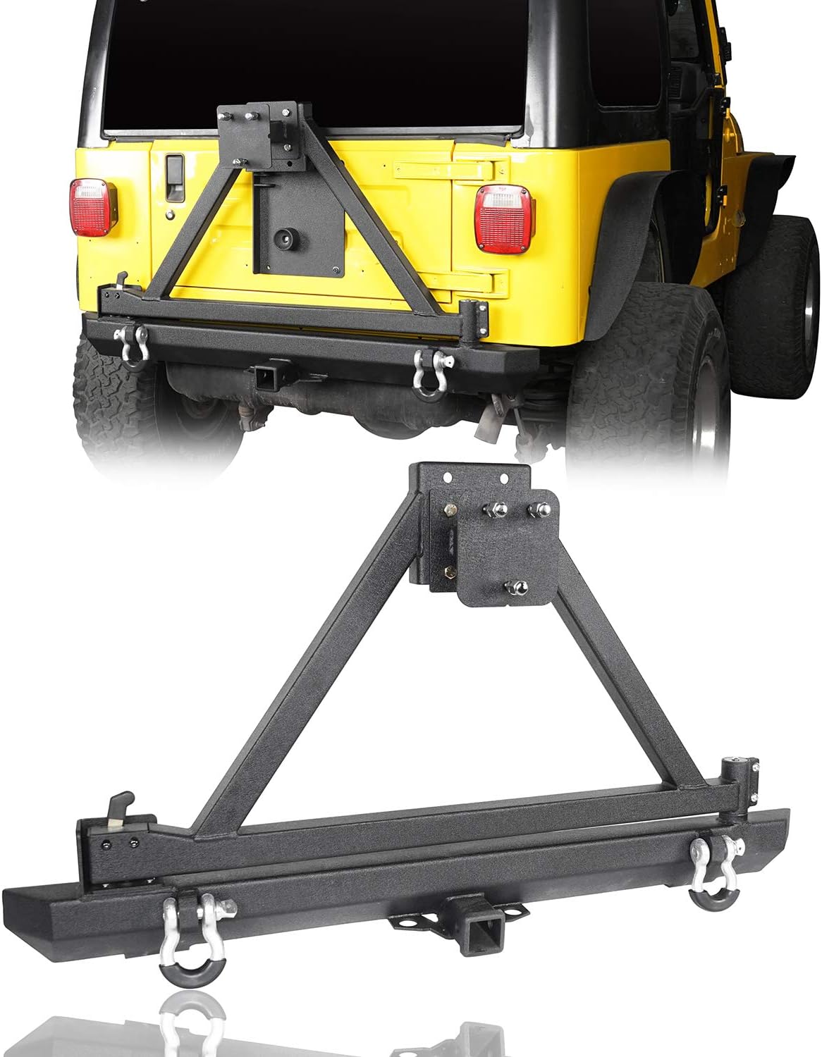 Buy U Box Rear Bumper W Tire Carrier Receiver Hitches For 1987 06 Jeep Wrangler Yj Tj Tju Unlimited Textured Steel Online In Indonesia B0qfnwyw