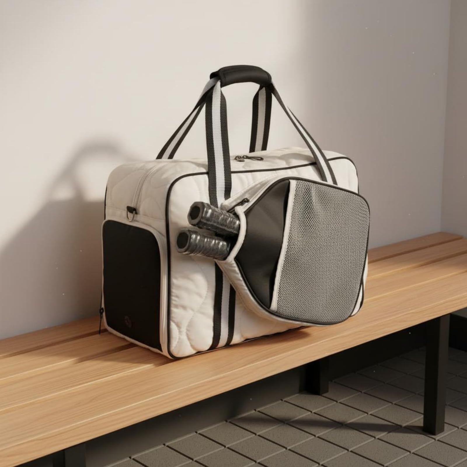Bolsa de Tenis con Mochila Portarraquetas Bolsa Deportiva Bolsa de Pickleball de Poliéster Liviano y Forma Estructurada