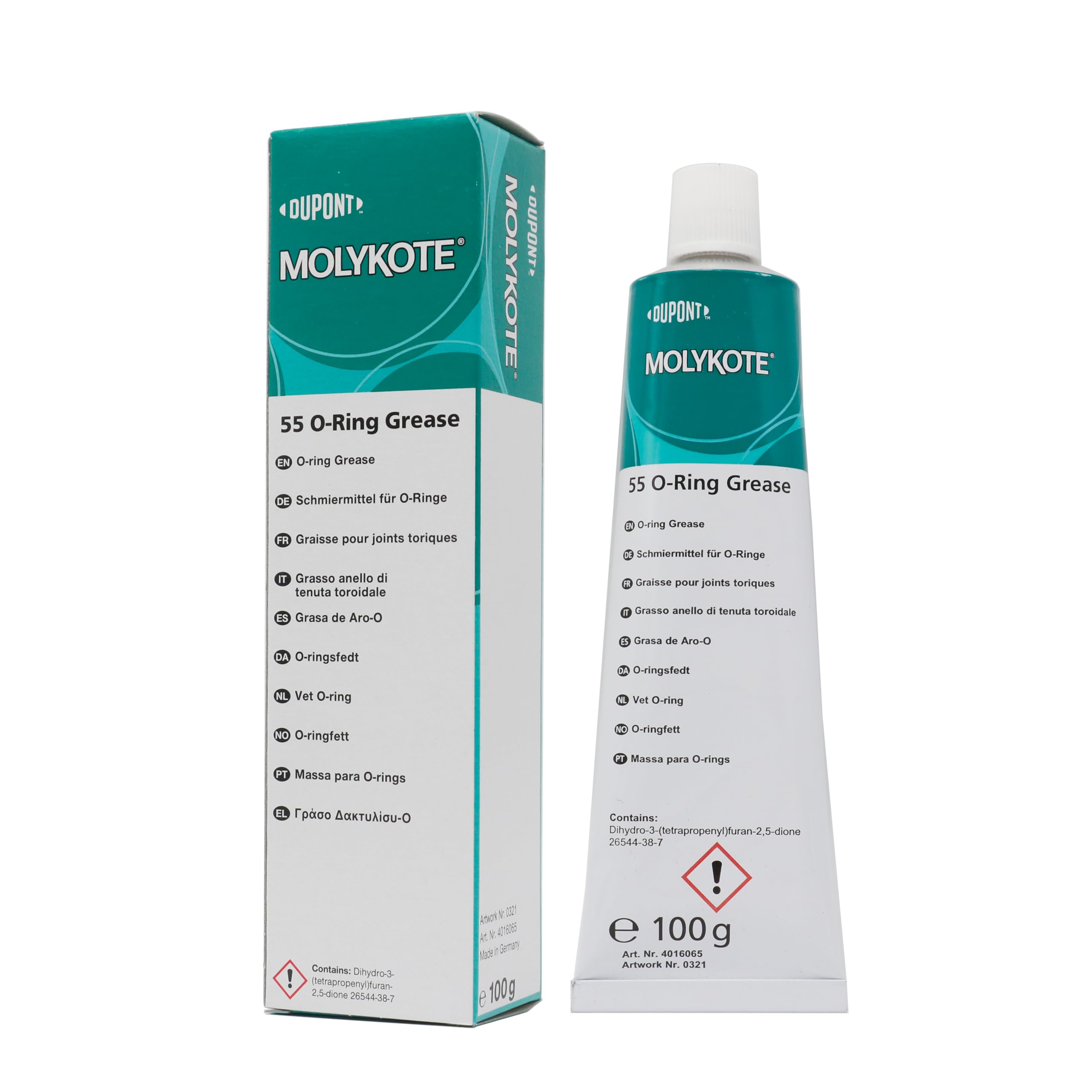 Molykote 55 O-Ring Grease 100g Lubricant Sealing for Rubber O-Ring Seal Valve Metal Pneumatic System Aircraft Automotive Heat Stable Oxidation Resistant Off White General Industrial Application