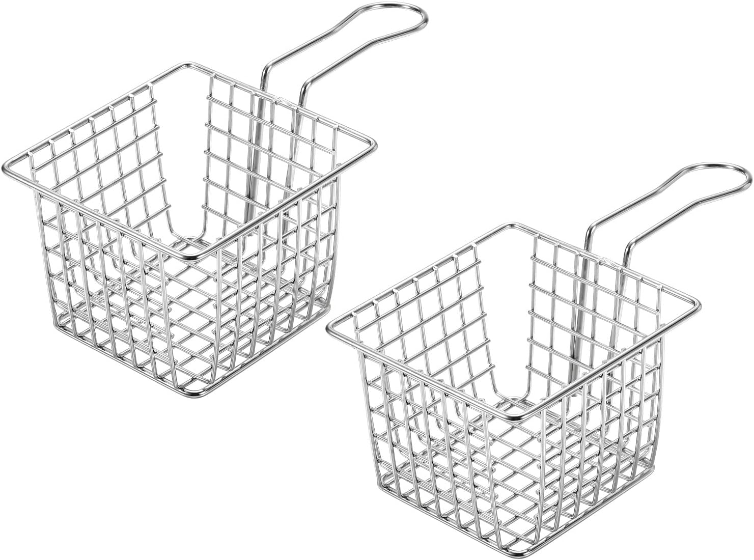 MECCANIXITY Mini Square Fry Basket Reusable Holder Fry Chip