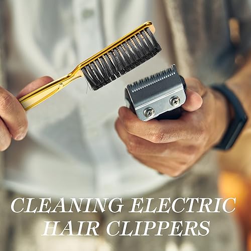 Miniatura 10 de 2 piezas de cepillo de limpieza de cuchillas de peluquero, cepillo de cortaúñas para limpiar cortaúñas (dorado)