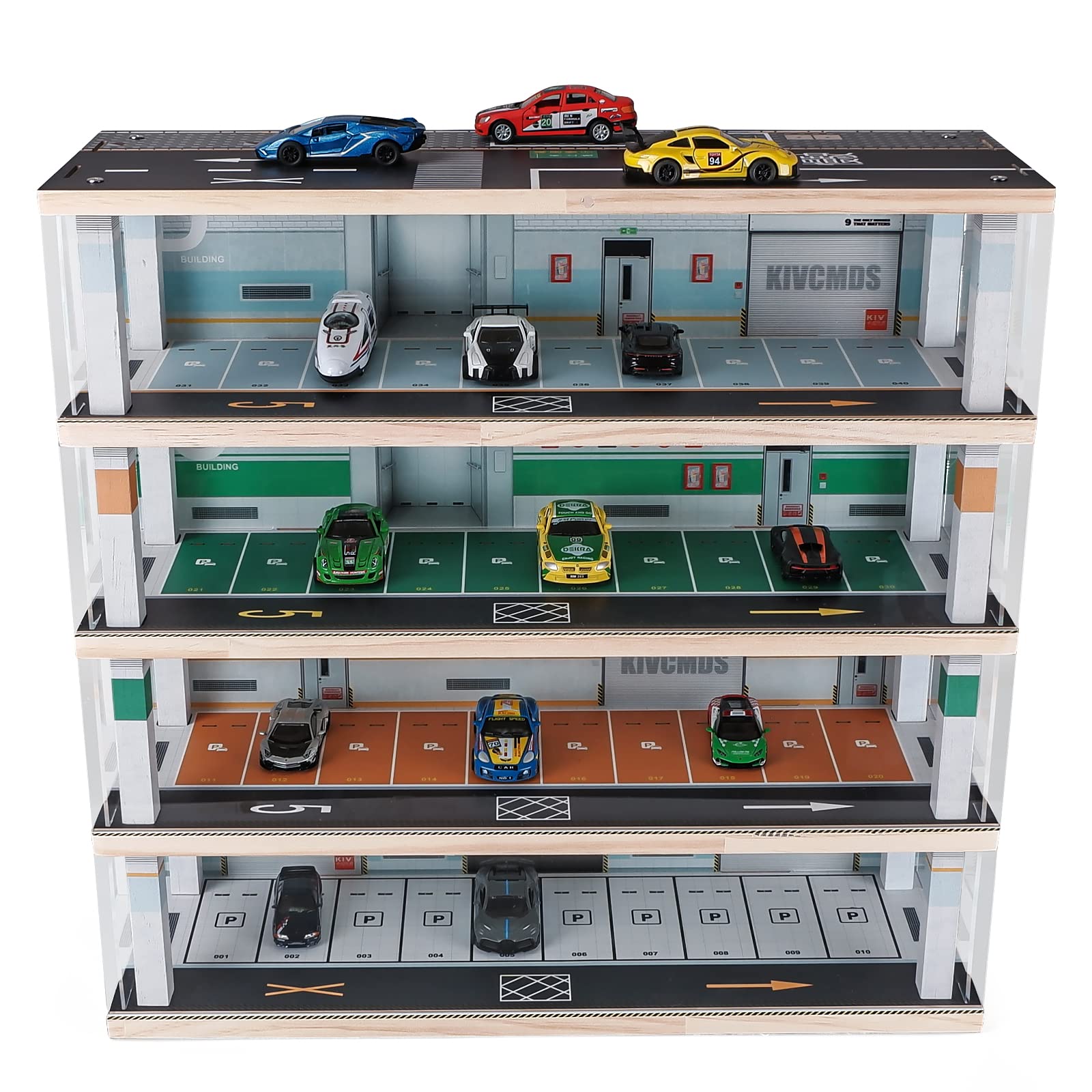 kivcmds Wood Display Case for Hot Wheels & Matchbox Cars,1:64
