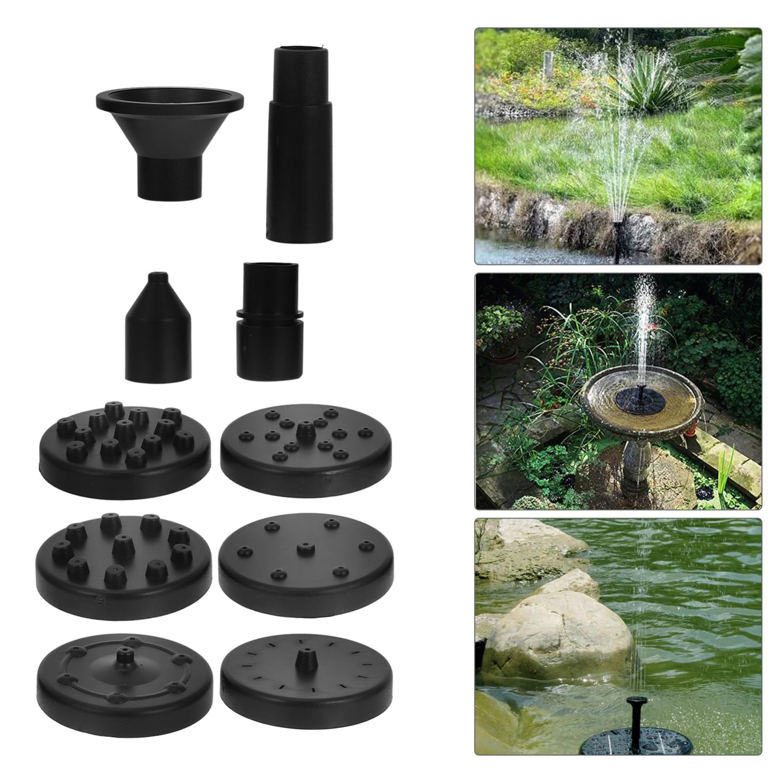 OFFSCH - Bird Bath Fountain Pump Nozzles Kit 3 Sets for Versatile Outdoor Water Feature Upgrades