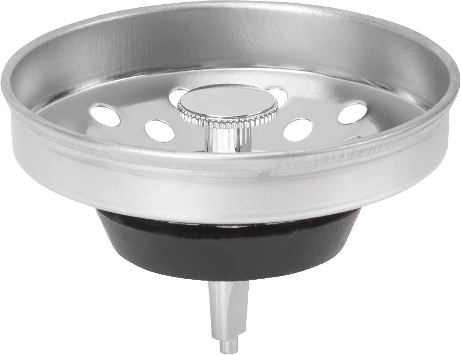PlumbCraft 3.5-in. Stainless Steel Sink Post Hole Basket Strainer with Center Post and Stopper 7637800T, Kitchen Sink Drain Strainer with Kitchen Sink Stopper, Garbage Disposal Cover and Sink Filter