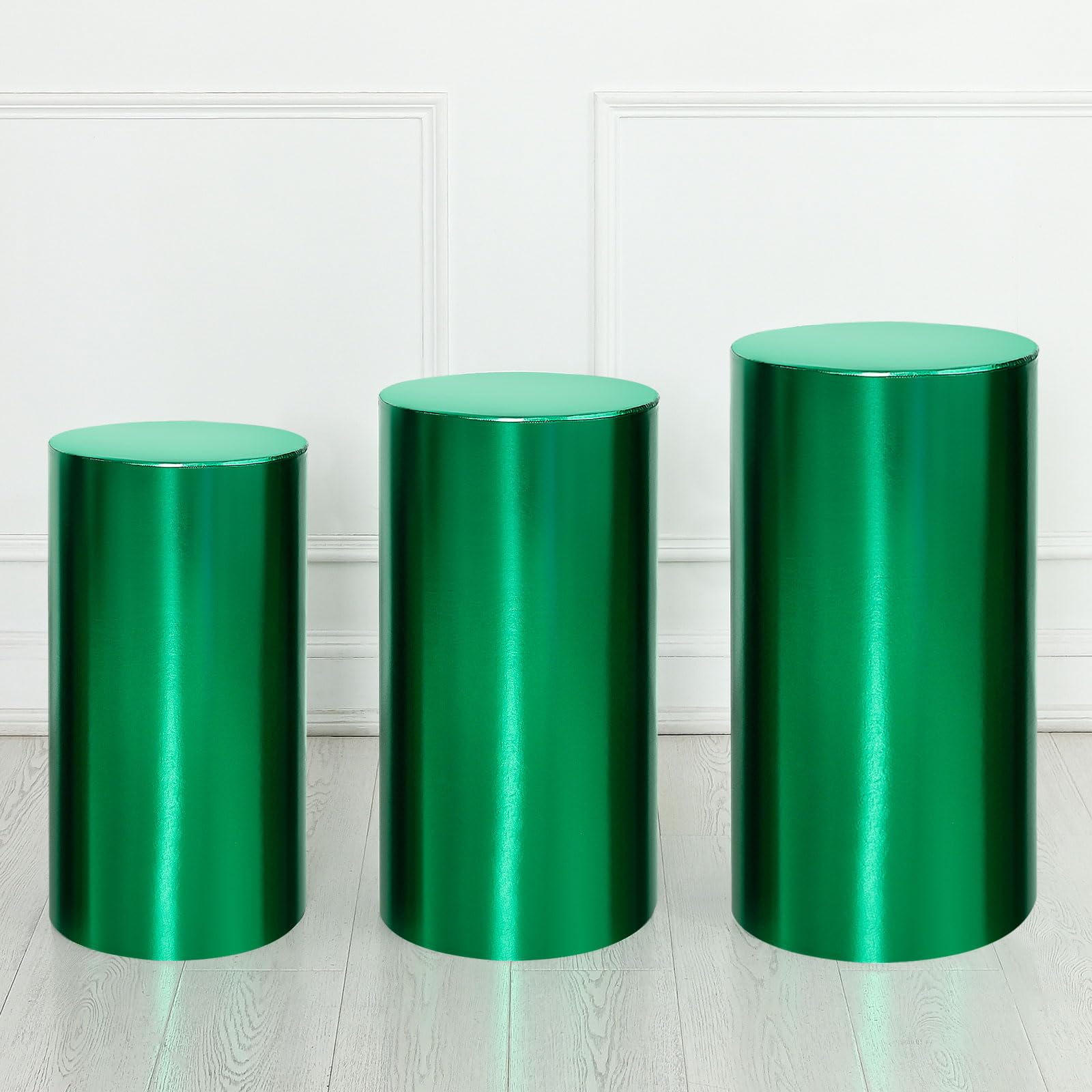 Fundas de soporte de elastano cilíndrico verde uxcell cubiertas sin arrugas para decoración