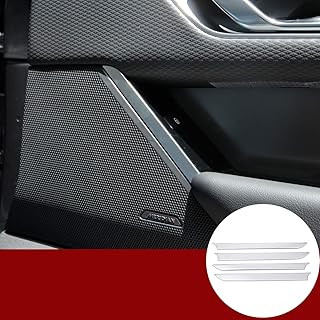YIWANG ABS Chrome Car Interior Door Speaker Decoration Strips Trim 4pcs for Land Rover Range Rover VELAR 2017 2018 2019 2020 Auto Accessories