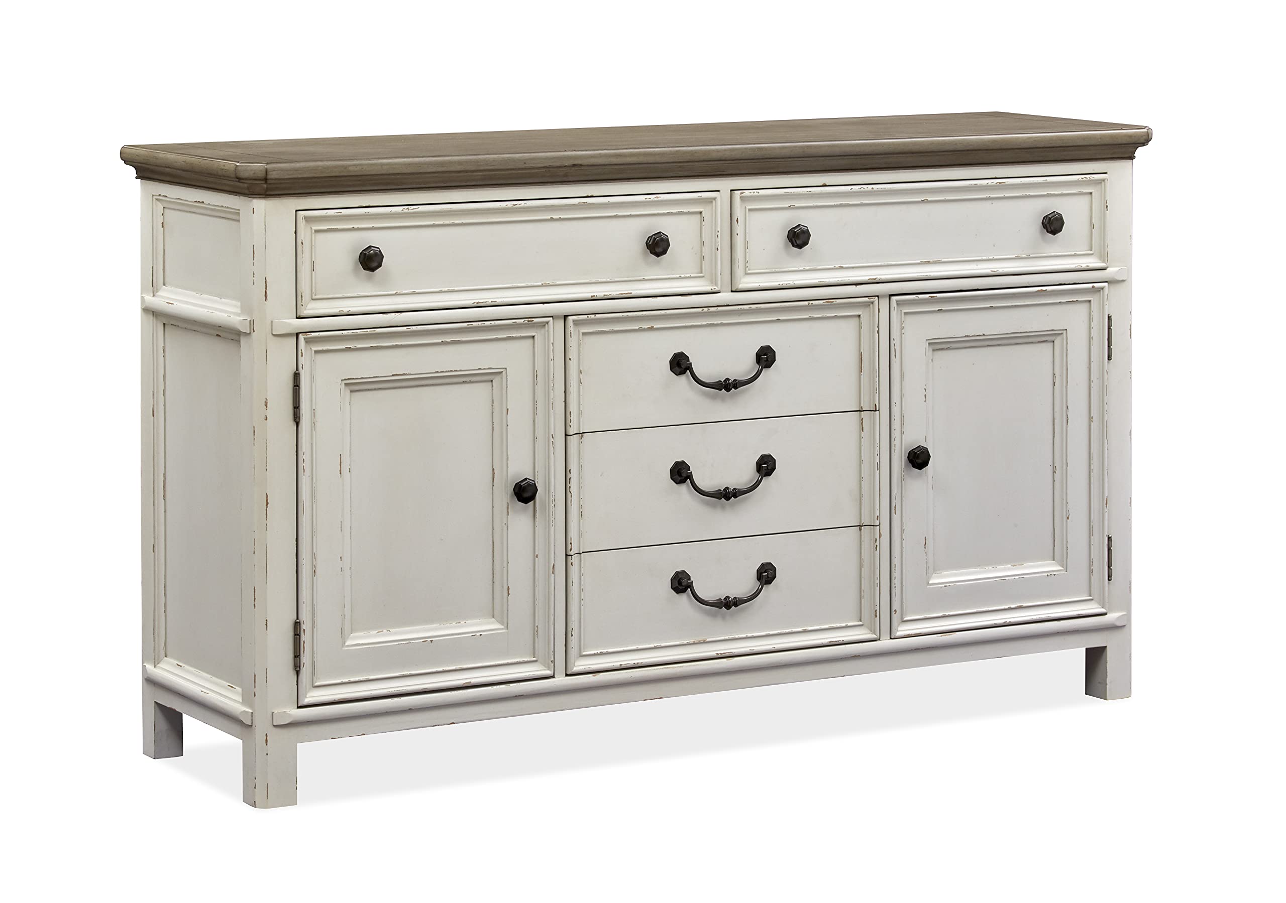 Magnussen Bellevue Manor Buffet, Bisque, Weathered Shutter