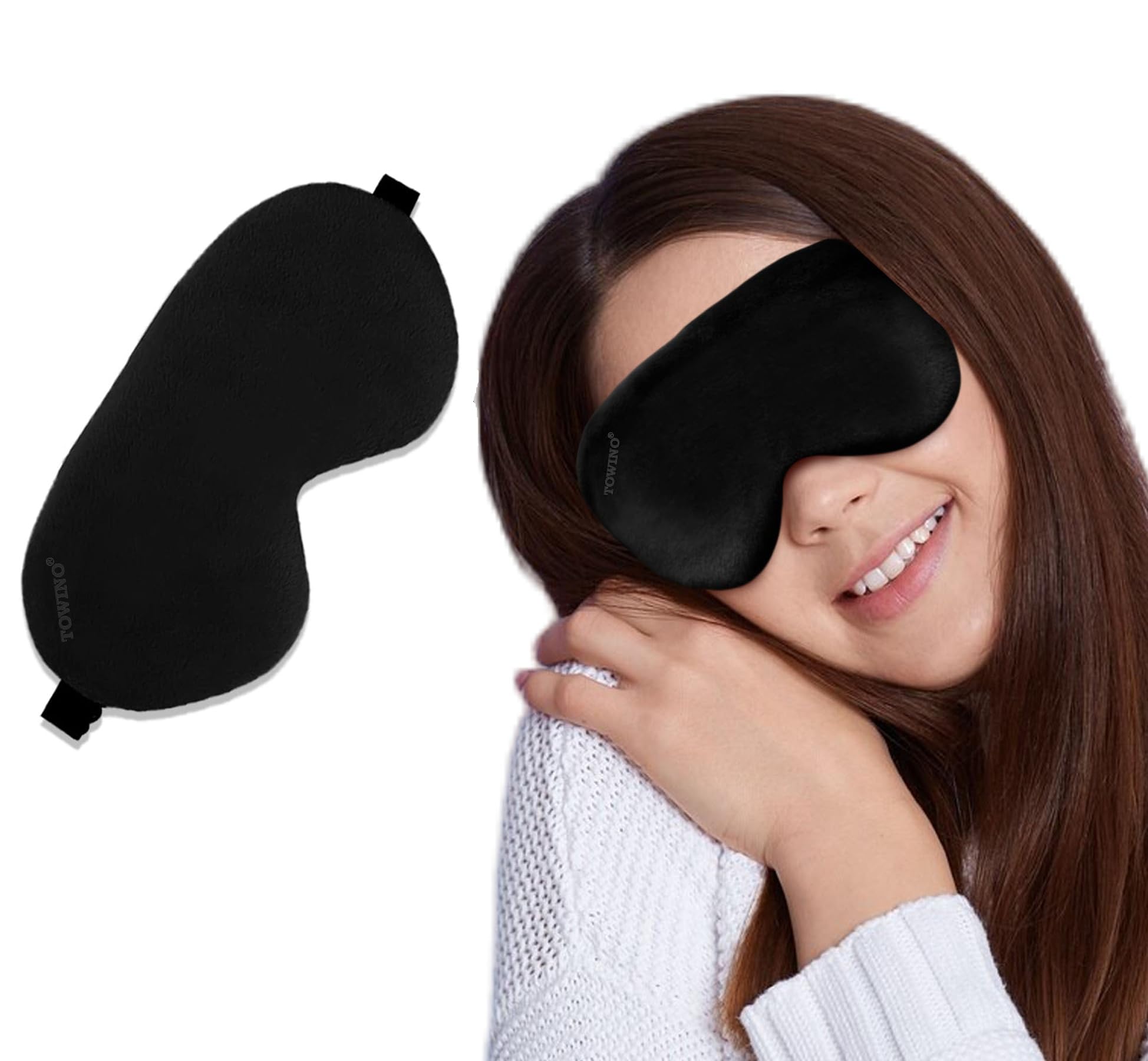 TOWINO® Eye Mask for Sleep Eye Mask Super Smooth And Adjustable Strap- Super Soft & Comfortable for Women & Men, Blindfold for Travelling, Night Sleeping,Nap Suitable for All -Made In India (Black) (B0CSYTC3HX) Amazon Price History, Amazon Price Tracker