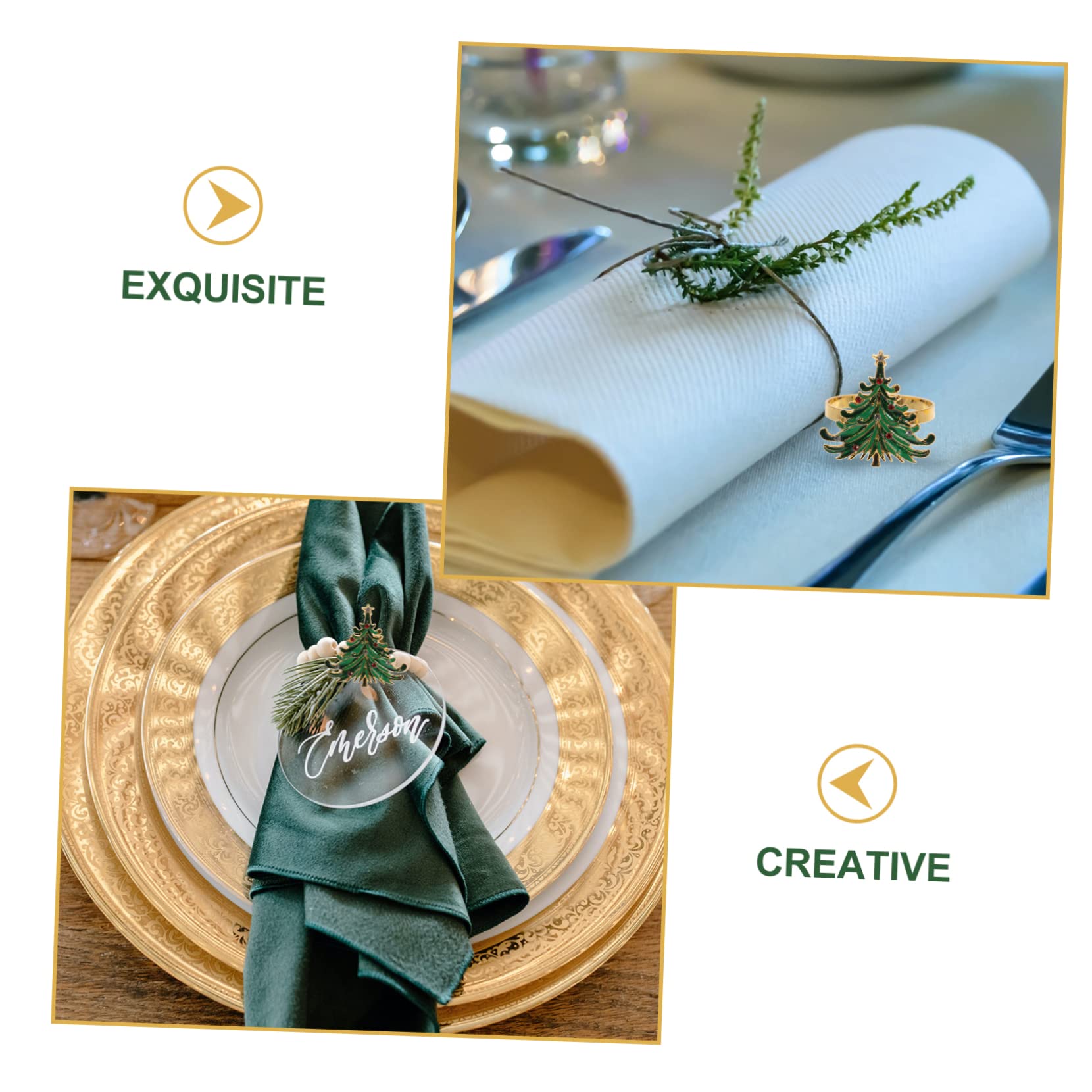 INOOMP 8pezzi Anelli Portatovaglioli Natalizi Da Decorazioni Festive Per Tovaglioli Con Design Moderno e Resistente Per Matrimoni Ristoranti e Feste Di Natale
