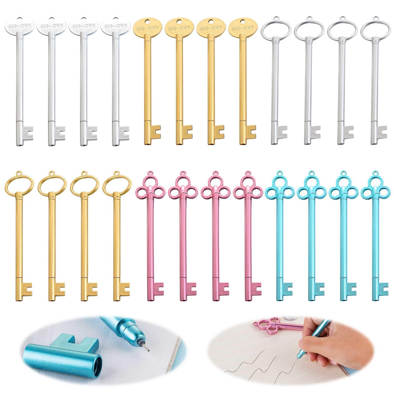 6 penne a inchiostro gel a forma di chiave vintage per bambini