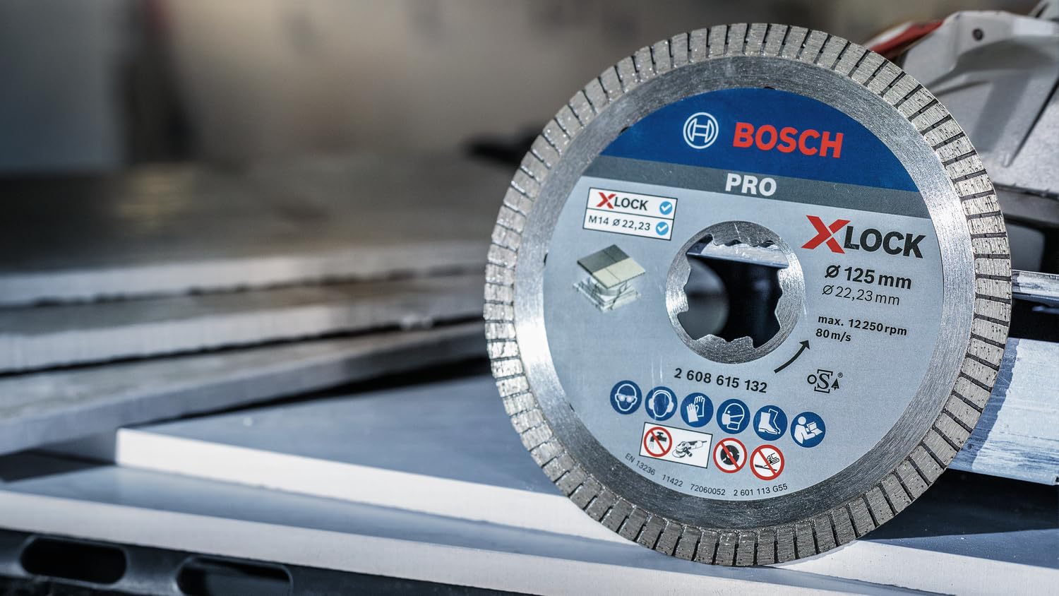 Bosch 1x Disque à tronçonnage diamant PRO Ceramic pour petites meuleuses angulaires, X-Lock (pour Marbre, Carreaux de Hard Ceramic, Ø 125 mm, Professional Accessoire Petite meuleuse angulaire)