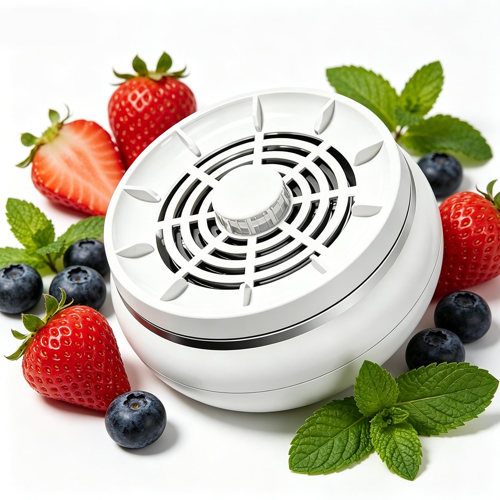 Nnbwlmaee White Vegetable Fruit Purifier, Portable Automatic Vegetable & Fruit Cleaner Washer With Electrolysis & Vortex Technology, 4 Cleaning Modes For Pesticide Removal, Waterproof, For Home Kitchen (White)