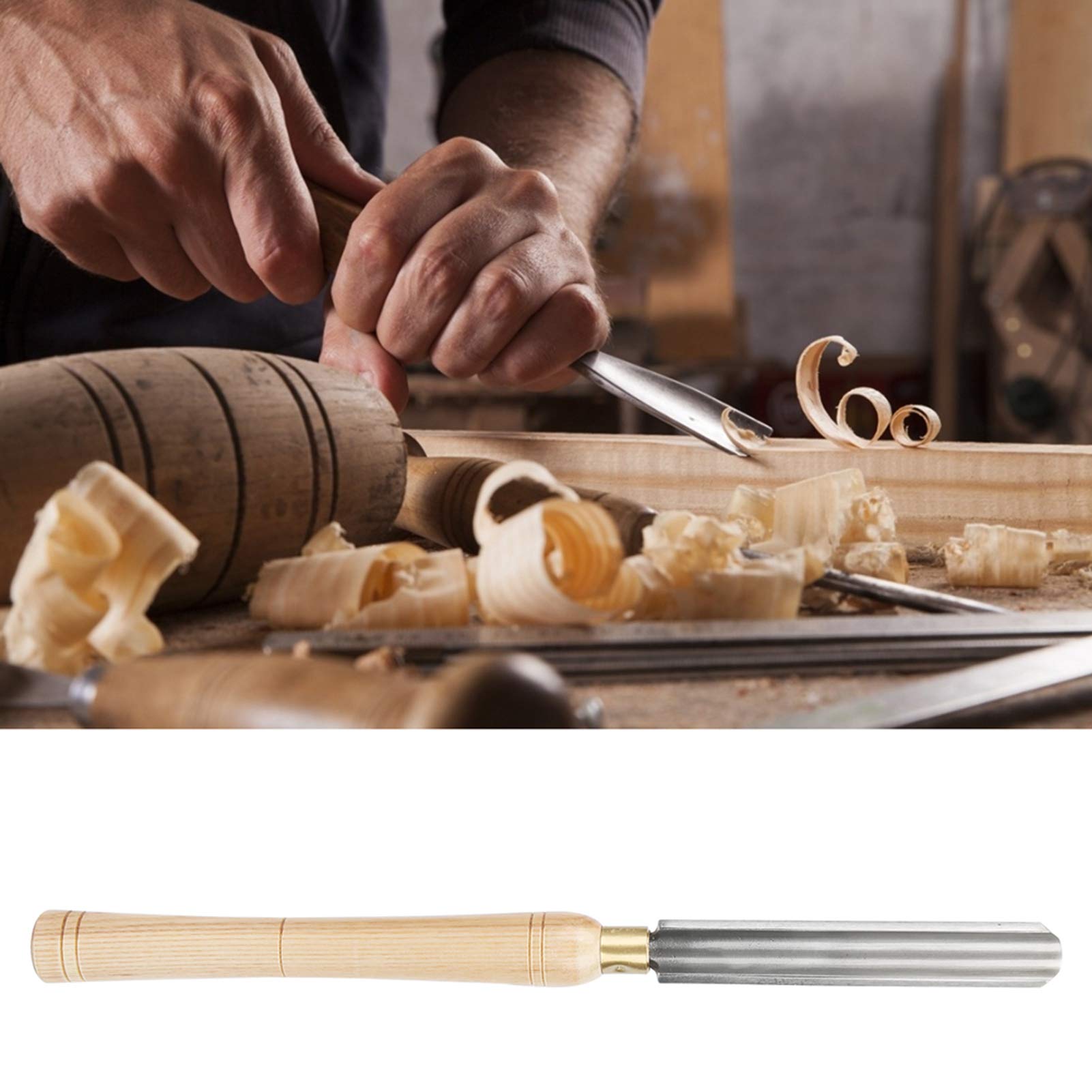 Outil de Tournage du Bois HSS 25 Mm à Main avec Manche en Bois Dur Gouge Professionnelle pour Projets de Sculpture et Travail du Bois Précision et Contrôle Optimal