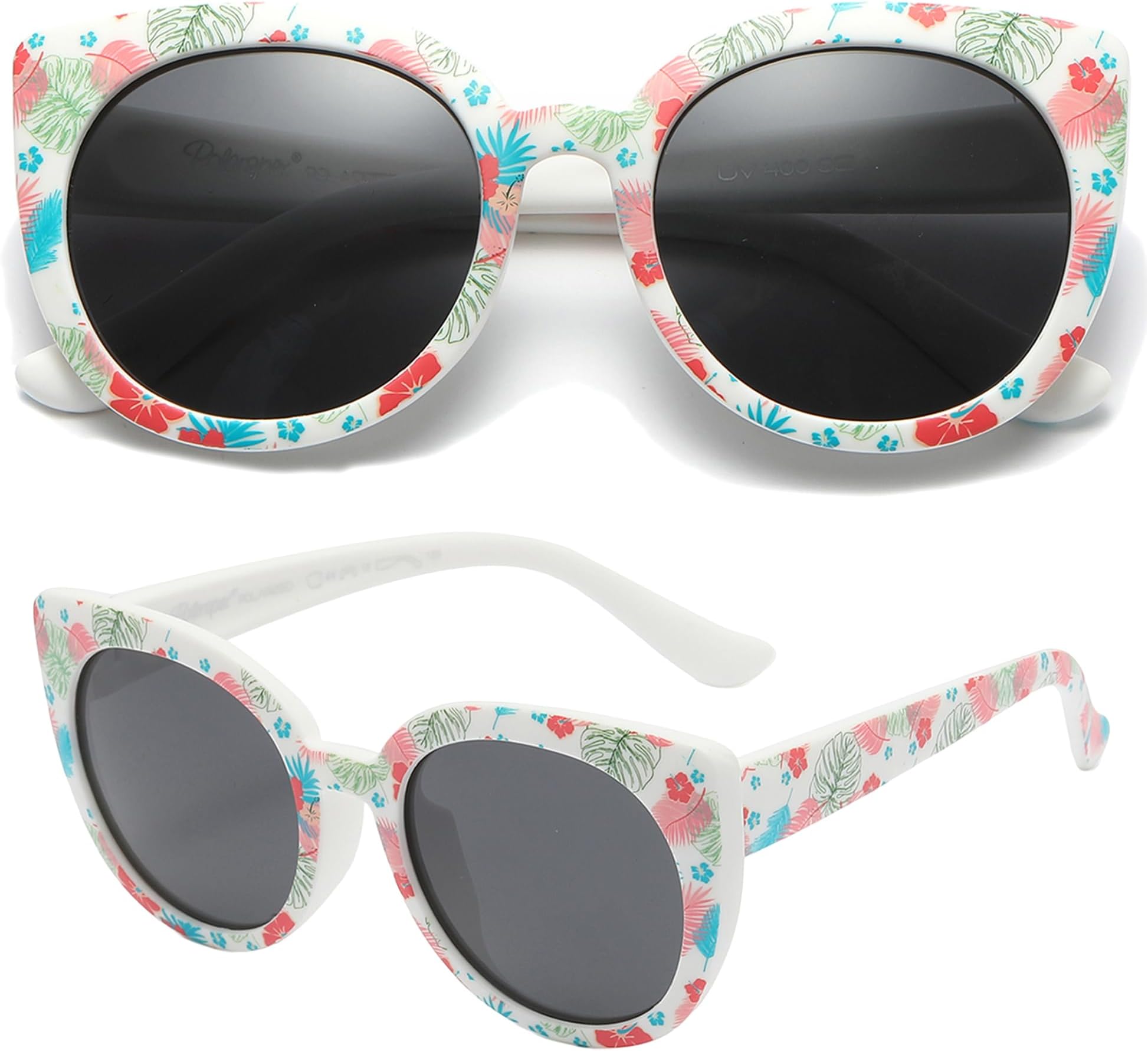 Toddler Sunglasses โ Polarized UV Protection Cat Eye Sunglasses with Unbreakable Frame for Girls Age 2-8
