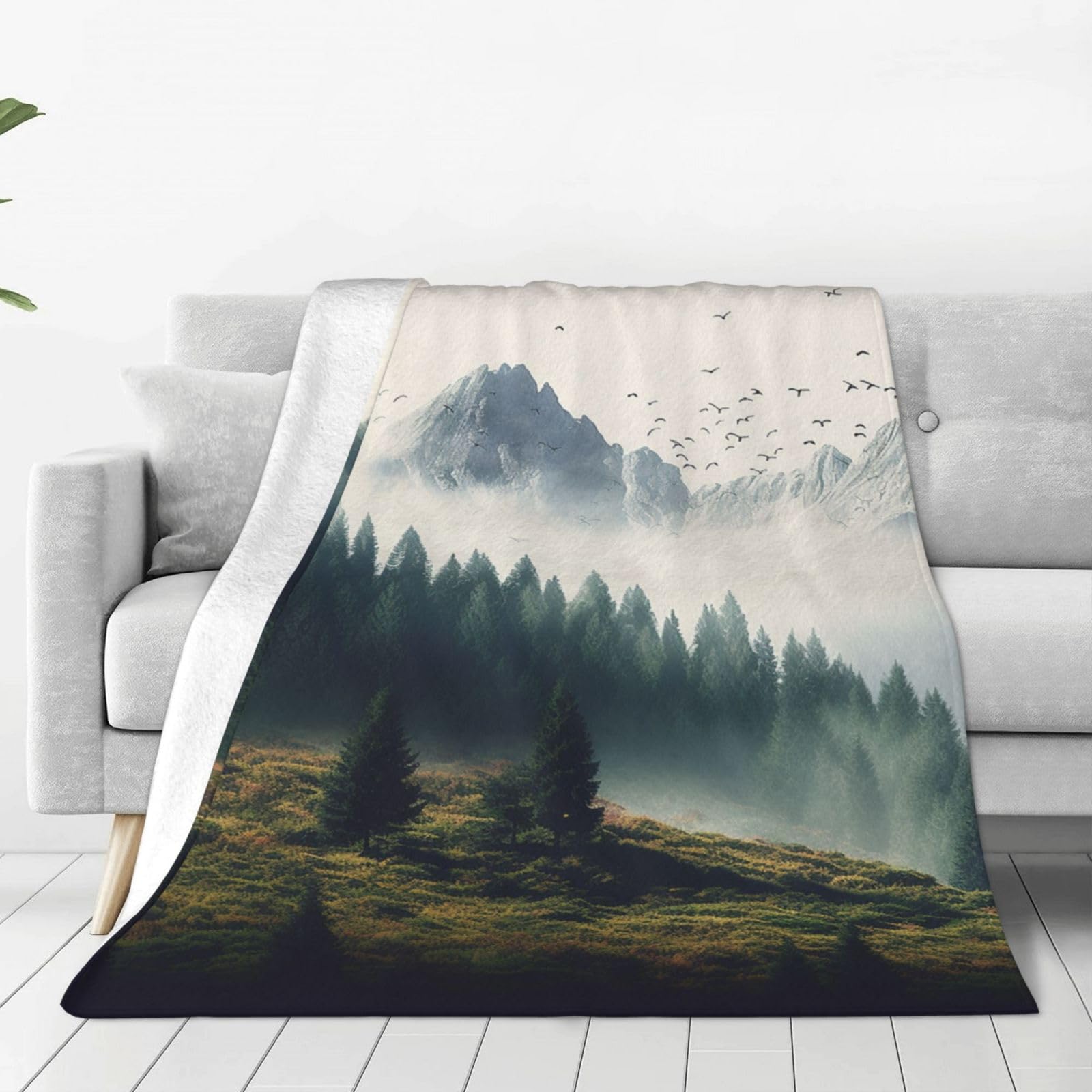Couverture légère et pelucheuse plaid toutes saisons en flanelle de microfibre respirante