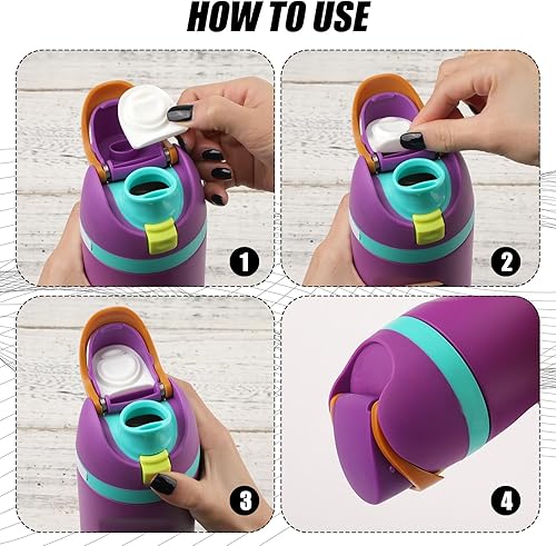 Miniatura 46 de 4 tapones de repuesto para botella, junta de botella de silicona, accesorios para Owala FreeSip de 24 onzas y 32 onzas, piezas de tapa superior