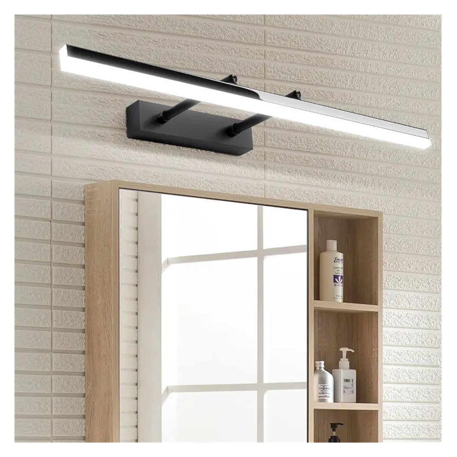 Lampe murale miroir LED, matériau métallique, corps en galvanoplastie