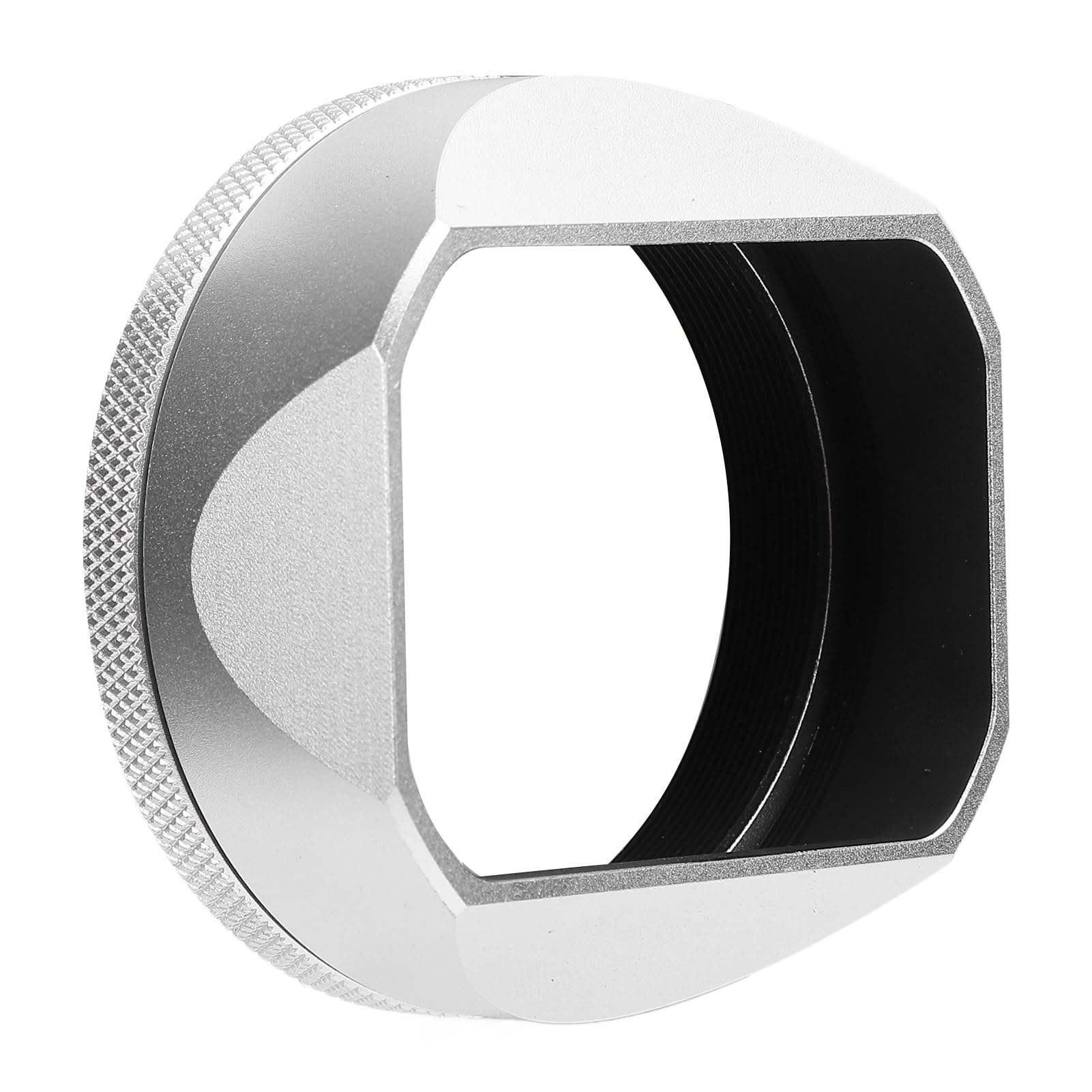 Paraluce per fotocamera, paraluce quadrato in metallo argentato, copertura protettiva, in lega di alluminio, panno per assorbimento della luce, accessori fotografici, parte di