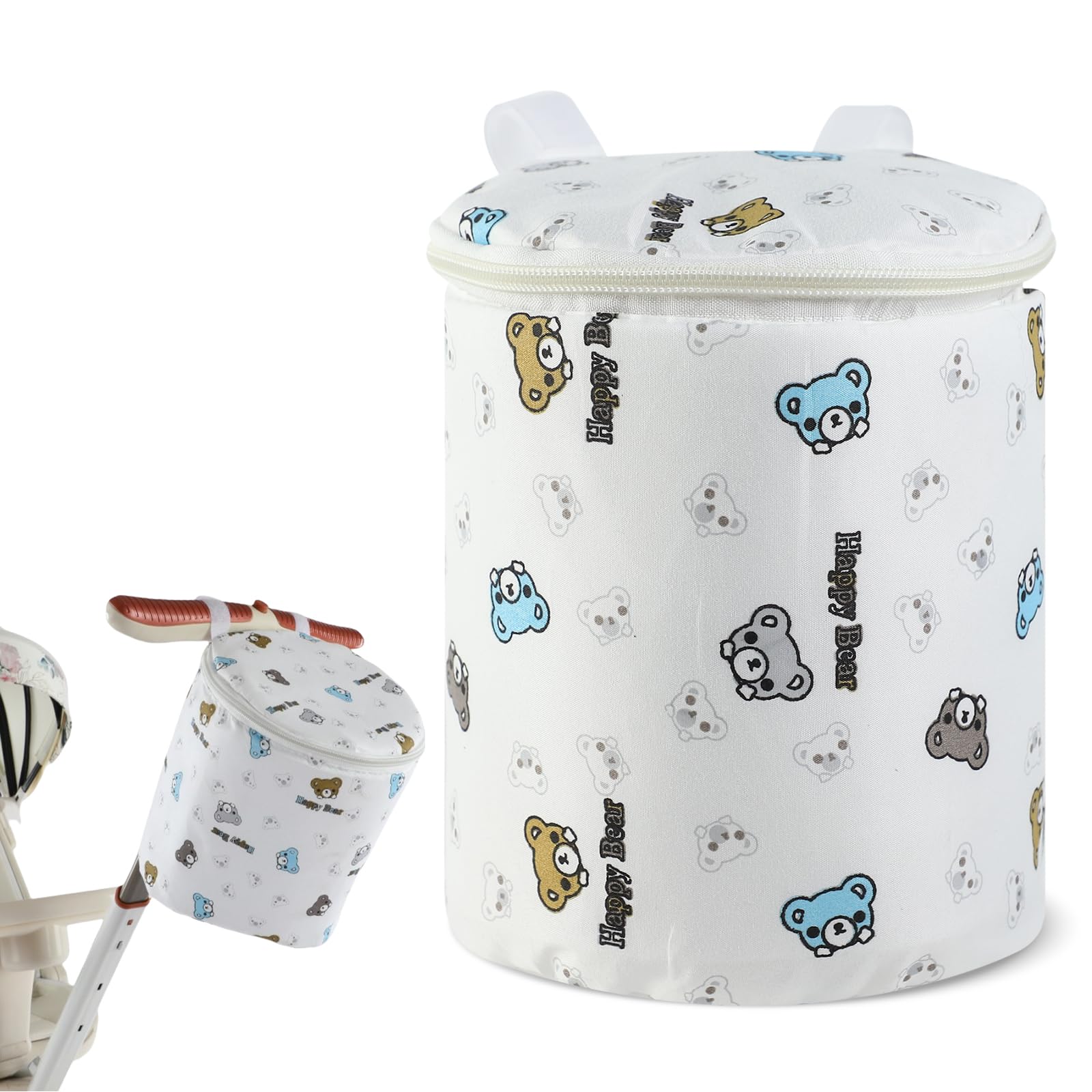 Dzmuero Cesta Bicicleta Infantil, Cesta Bicicleta Delantera con Correas de Sujeción, Desmontable, para Niños y Niñas, Bolsa Delantera para Bicicleta para Patinete, Coche de Equilibrio (Blanco)