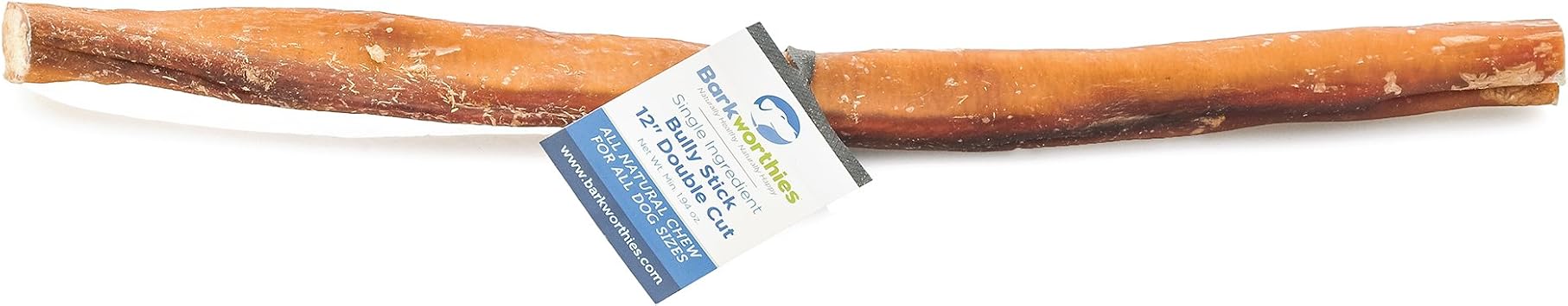 Barkworthies Double Cut Odor-Free Bully Stick, 12"