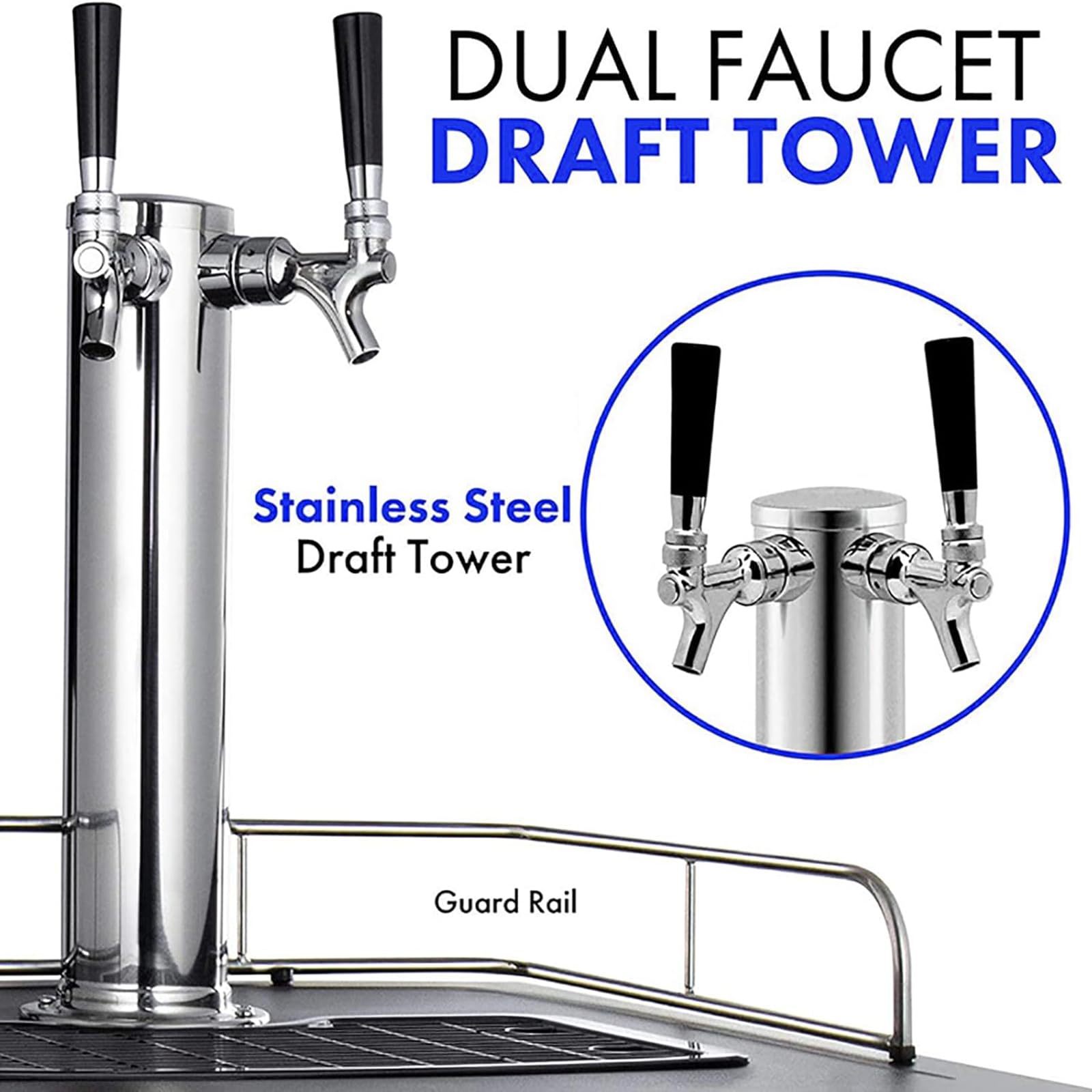 Máquina De Cerveza De Doble Cabezal, Mini Refrigerador Comercial De 170 L con Control De Flujo Ajustable, Rango De Temperatura: -5~25 °C, para El Hogar, Bar O Barbacoa, Restaurante