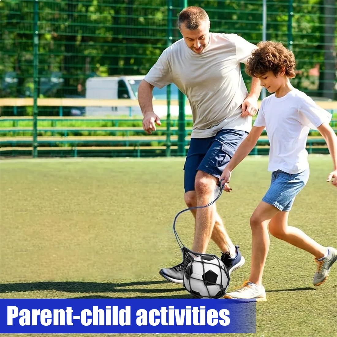 SGERUFZ Fußball Kick Trainer Neto, Neto de Bolsa de Balón Solo Soccer Kick Práctica Ayuda de Entrenamiento Neto de Retorno de Entrenamiento para Niños Jóvenes Adultos Ejercicios de Patada