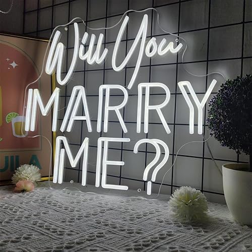 Miniatura 3 de Letrero de neón con texto en inglés Will You Marry Me para decoración de pared, letreros LED, 30 pulgadas de Mr & Mrs para decoración de pared