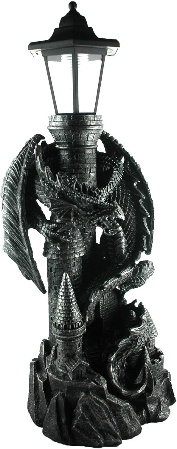 ih casa décor DW-41569 Resin Dragon with Lantern