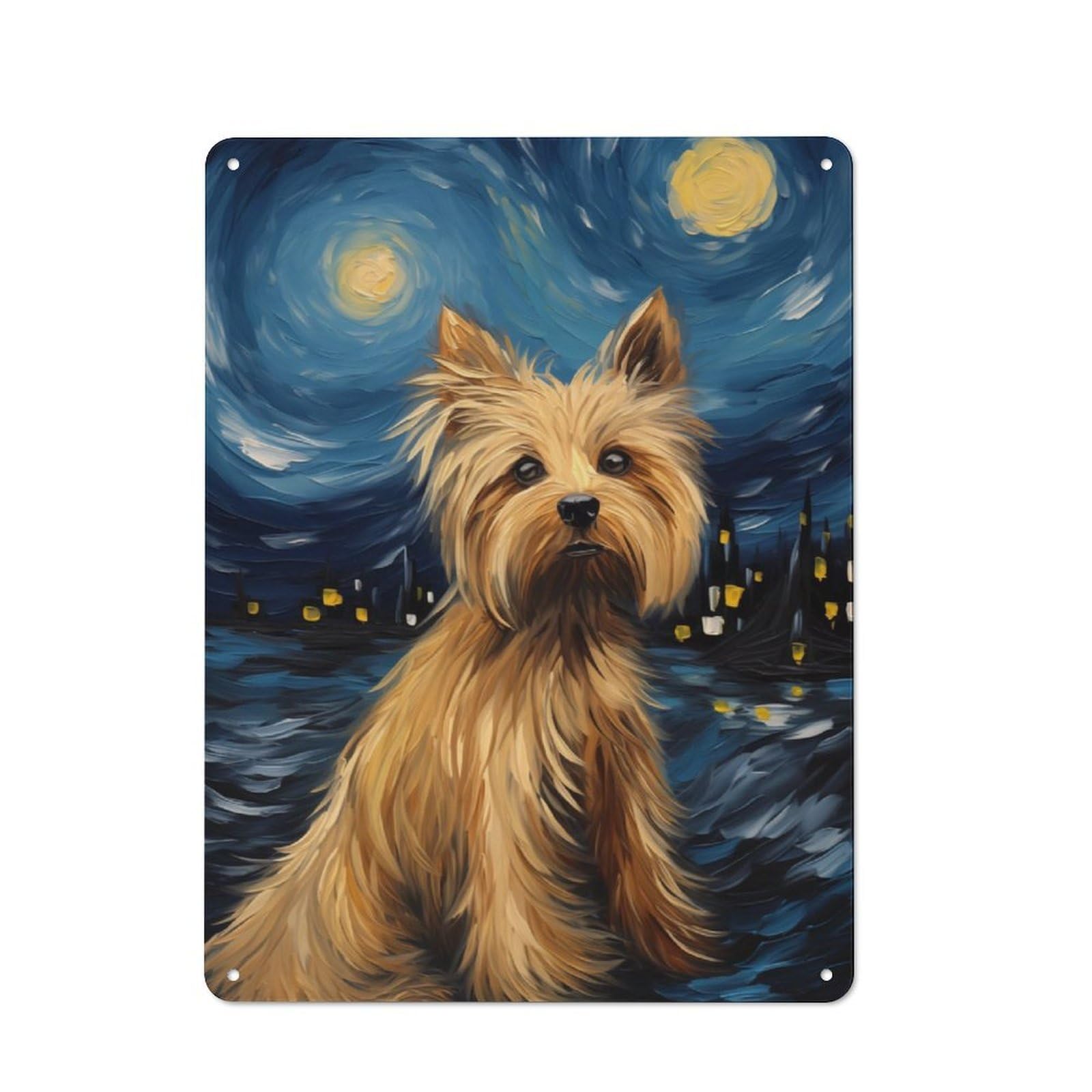 Junmoney Yorkshire Terrier For Garden Room Or Summerhouse, Rustic Tin Sign 40X30cm, Tin Sign Wall Decor For Garden Rooms And Summerhouses