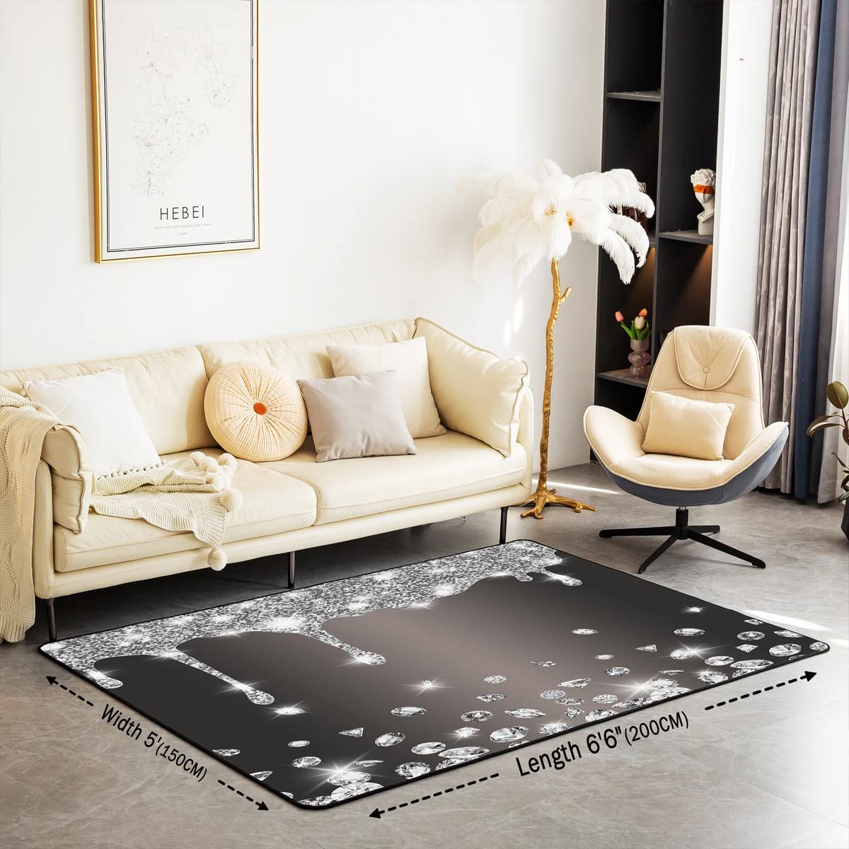 Blinged Out Silver And Grey Living Room Silver Bling Laying Leopard