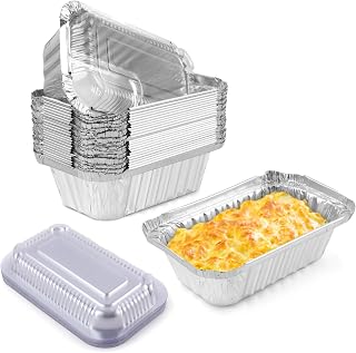 25 Pack Disposable Aluminum Loaf Pans with Lids-6x3.5x2 Inch Small Foil Food Containers for Baking Cakes, Bread, and Meat Loaves - Ideal for Meal Prep, Catering, and Freezer Use