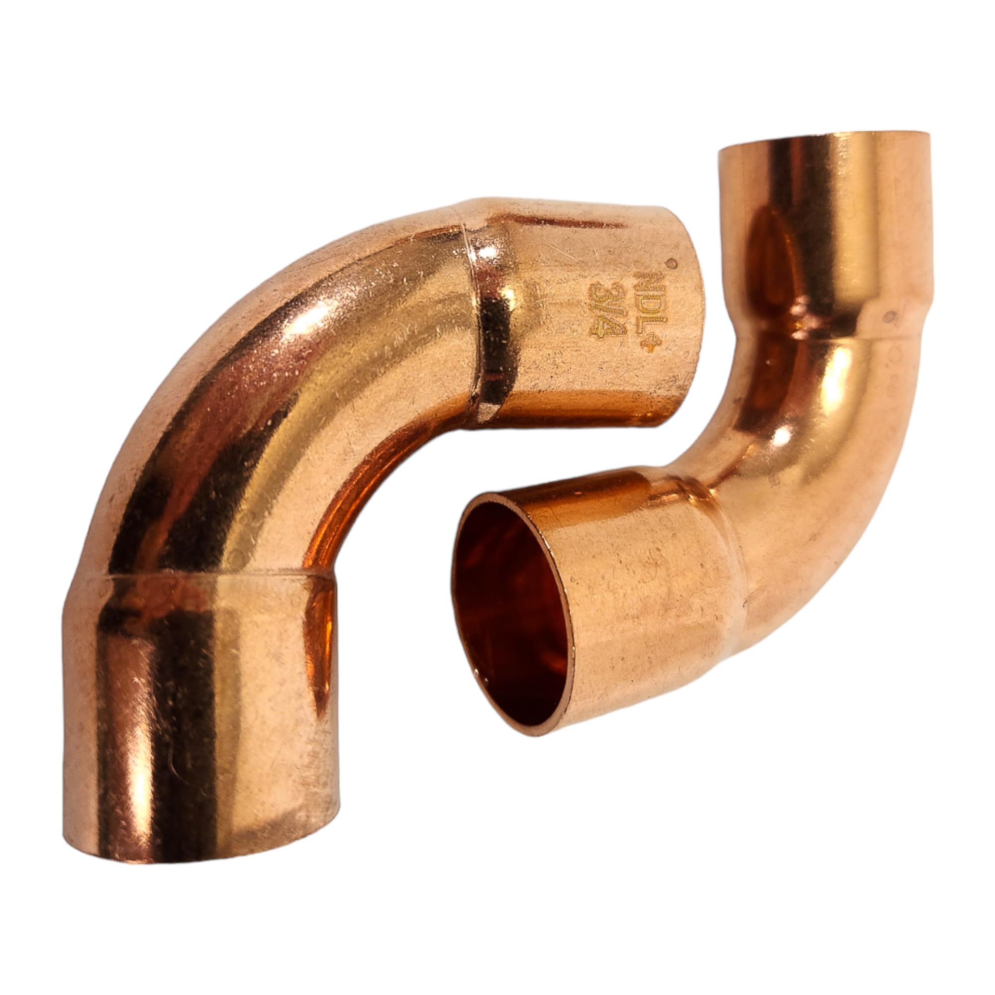 Copper Pipe Elbow Fittings – 3/4-inch OD, 90-Degree Long Radius Elbow, C x C Sweat Joint, Ideal for HVAC, Plumbing, and Refrigeration Systems (Pack of