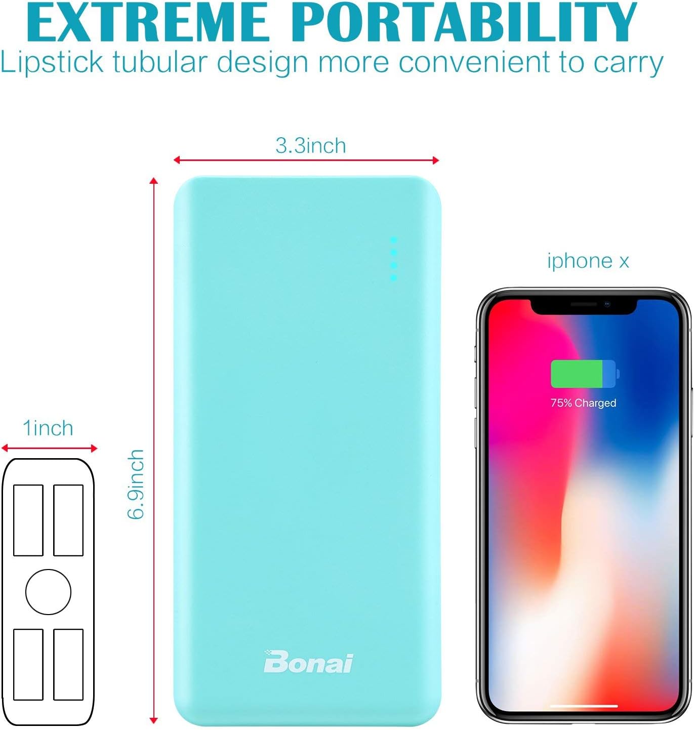 Buу 1 gеt 1 🔥 Portable Charger 30000mAh, BONAI External Battery Pack 2.8A 4-USB Output (Ultra High Capacity)(Flashlight)(Road Trip), Fast 4A Input Power Bank for iPhone iPad Samsung Galaxy and More - Mint