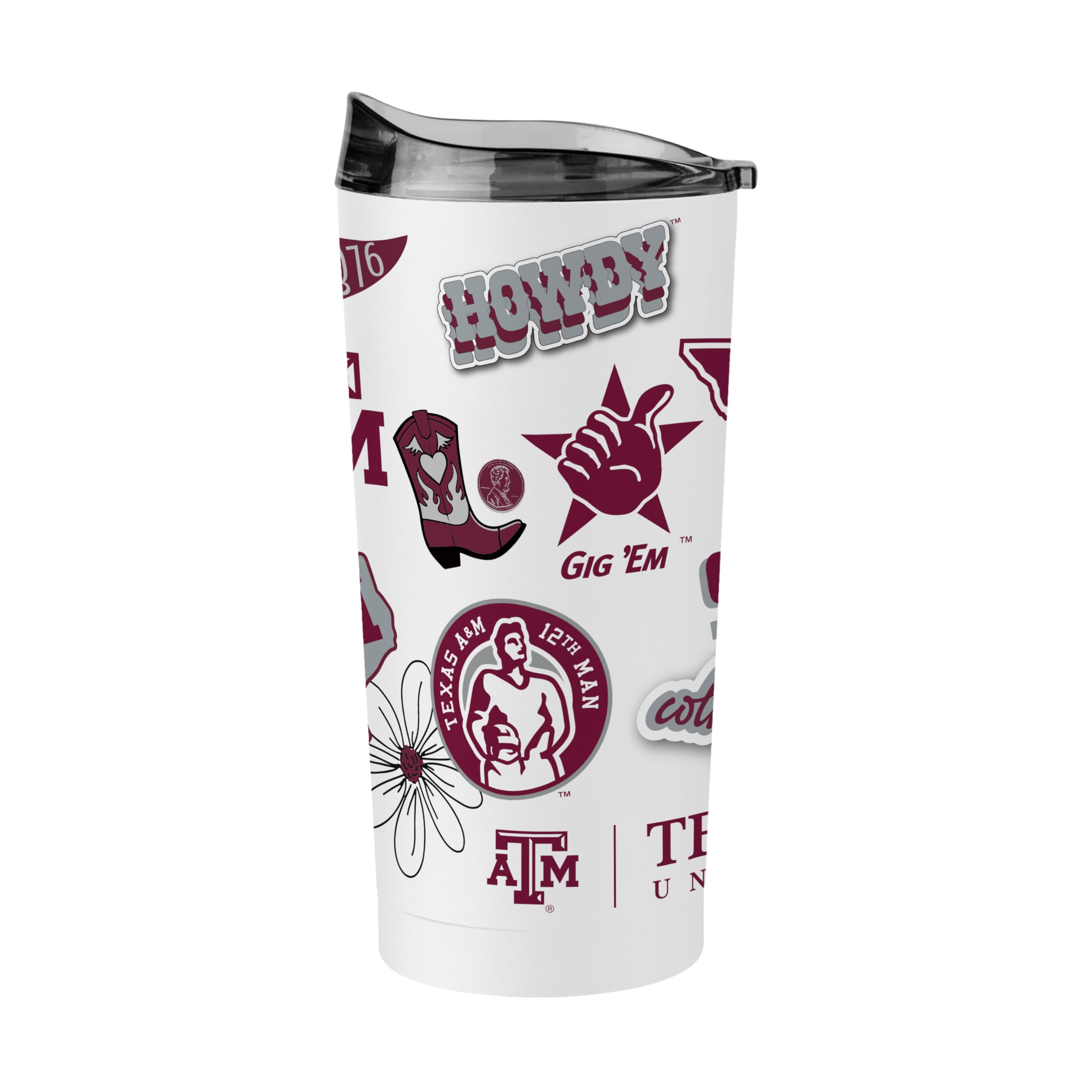 Logo Brands NCAA Native Icons 20 oz Stainless Steel Tumbler – Double Wall Vacuum Insulated