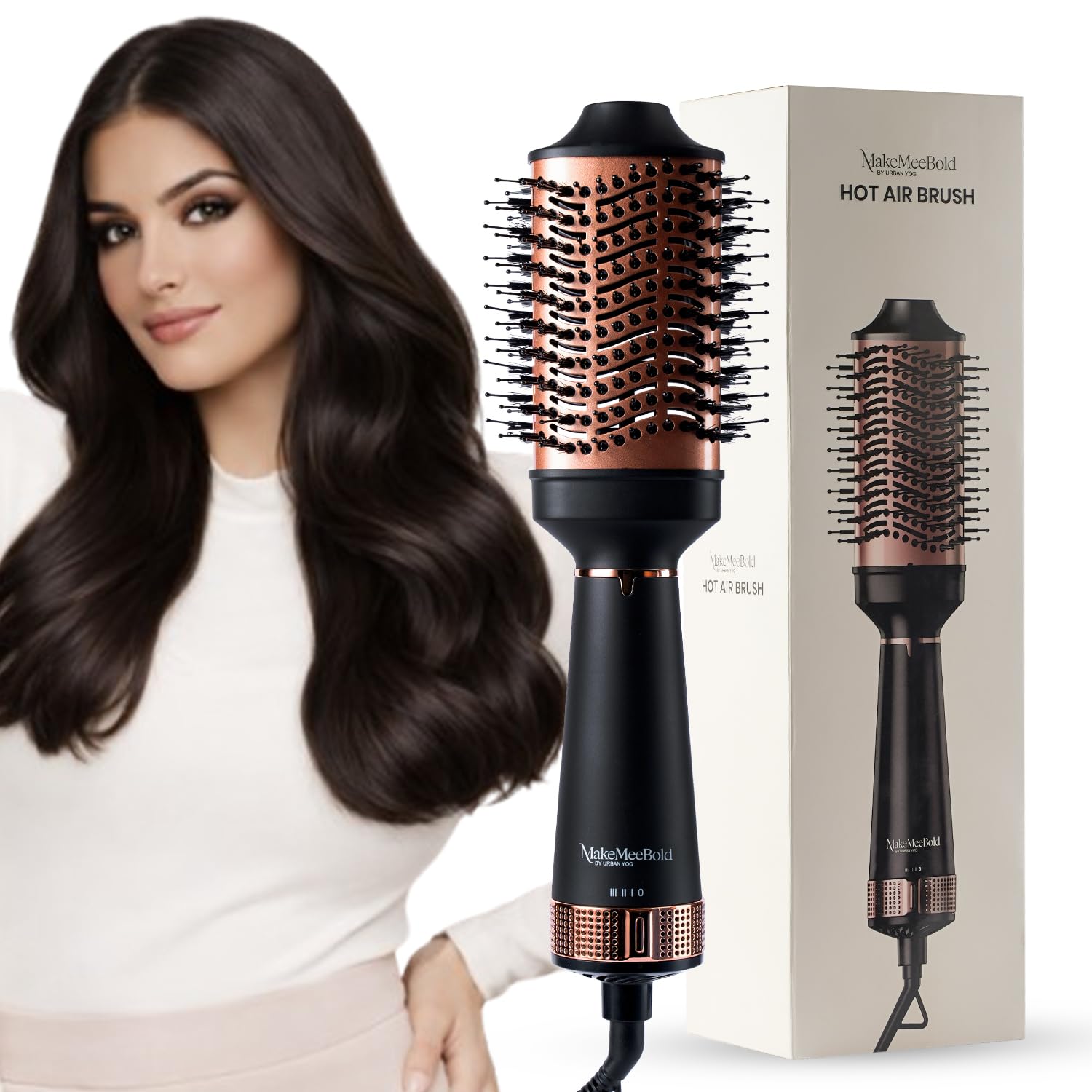 MakeMeeBold Hot Air Brush by Urban Yog | 2-in-1 Hair Dryer & Straighte