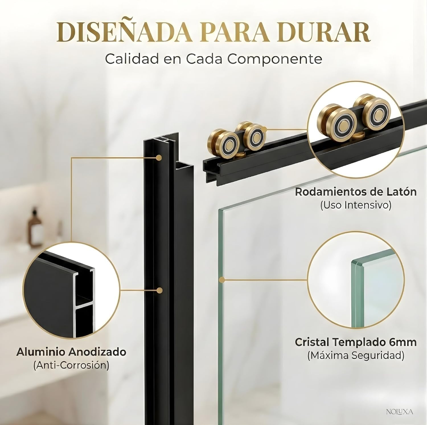 GME - Mampara Ducha Frontal Bañera 145cm 1 Fija + 1 Corredera + 70cm Panel Lateral Fijo Blanco | Mampara de Cristal Reversible y Serigrafiado 6mm con Ancho Adaptable y 150cm de Altura