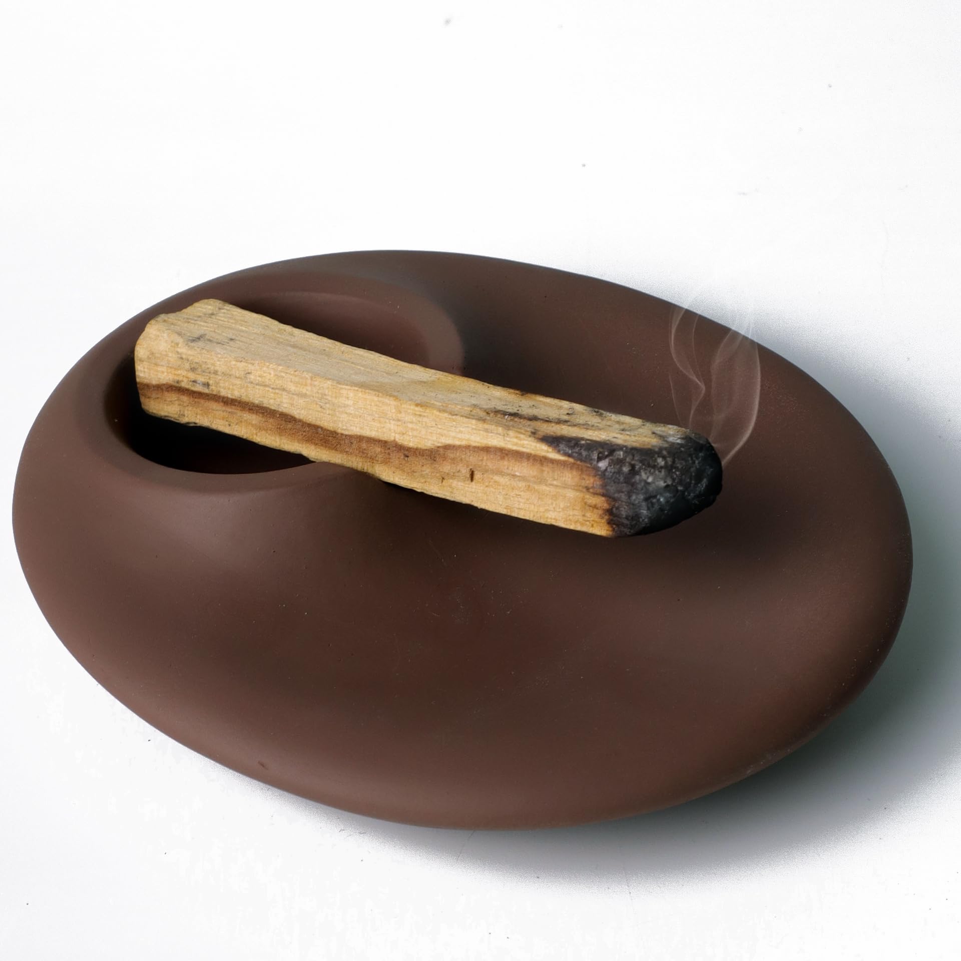 Podstawka na kadzidełka z ceramiki Palo Santo do białej szałwii Podstawka na kadzidełka, miska do kadzideł, świece, smudge, palnik do kadzidła minimalistyczna dekoracja - Brązowa