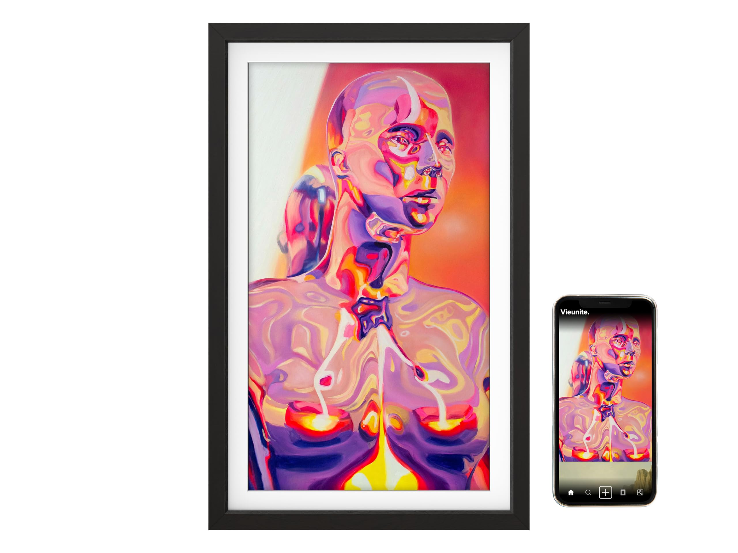 (Black) Textura Digital Canvas β 27β Smart Art Frame With Texture-Accurate Display Technology, 32GB Storage, iOS and Android App | Display Art You Love and Share Memorable Moments