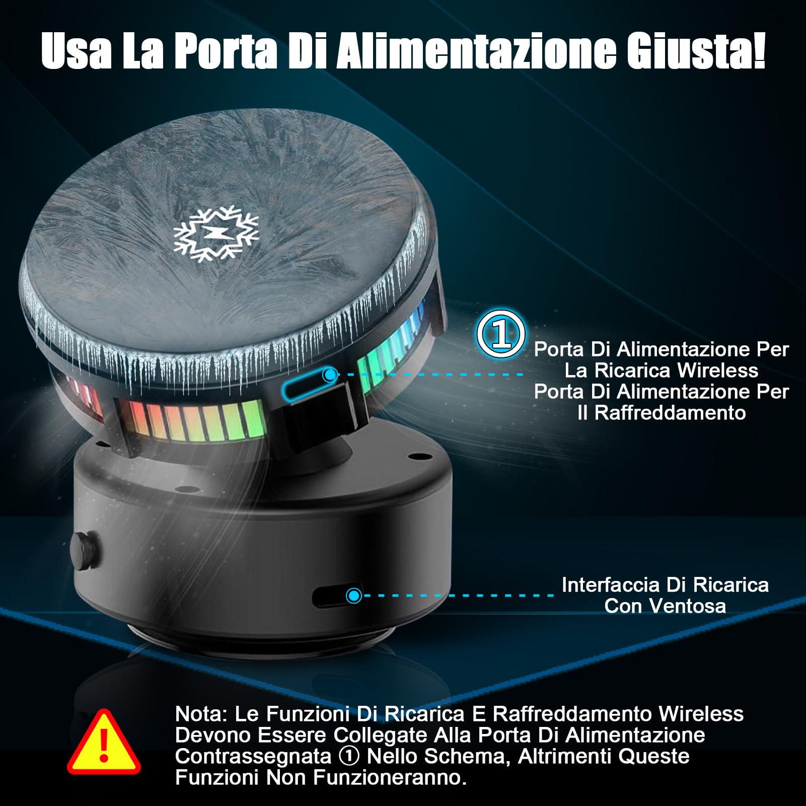 WODHMIEY Supporto Magnetico Sottovuoto Per Telefono Da Auto Con Rotazione A 360°, Design Double Face: Magnete E Vuoto, Adatto Per Auto, Case,Adatto Per metalliche (Argento, Raffreddato)