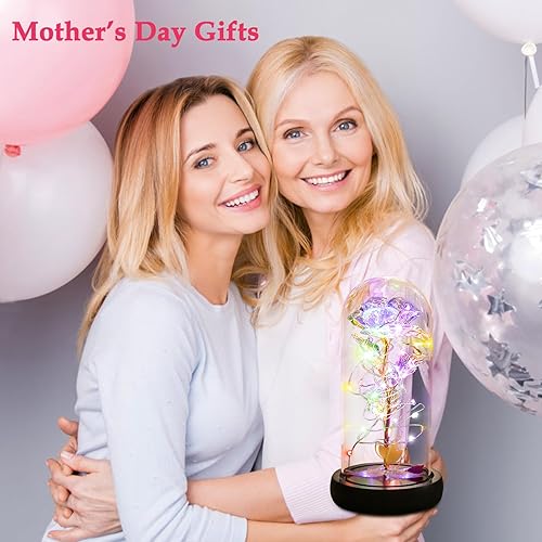 Miniatura 9 de Beauty and The Beast - Juego de rosas de galaxia, flores artificiales de oro rosa para el día de San Valentín, día de Acción de Gracias, día de la