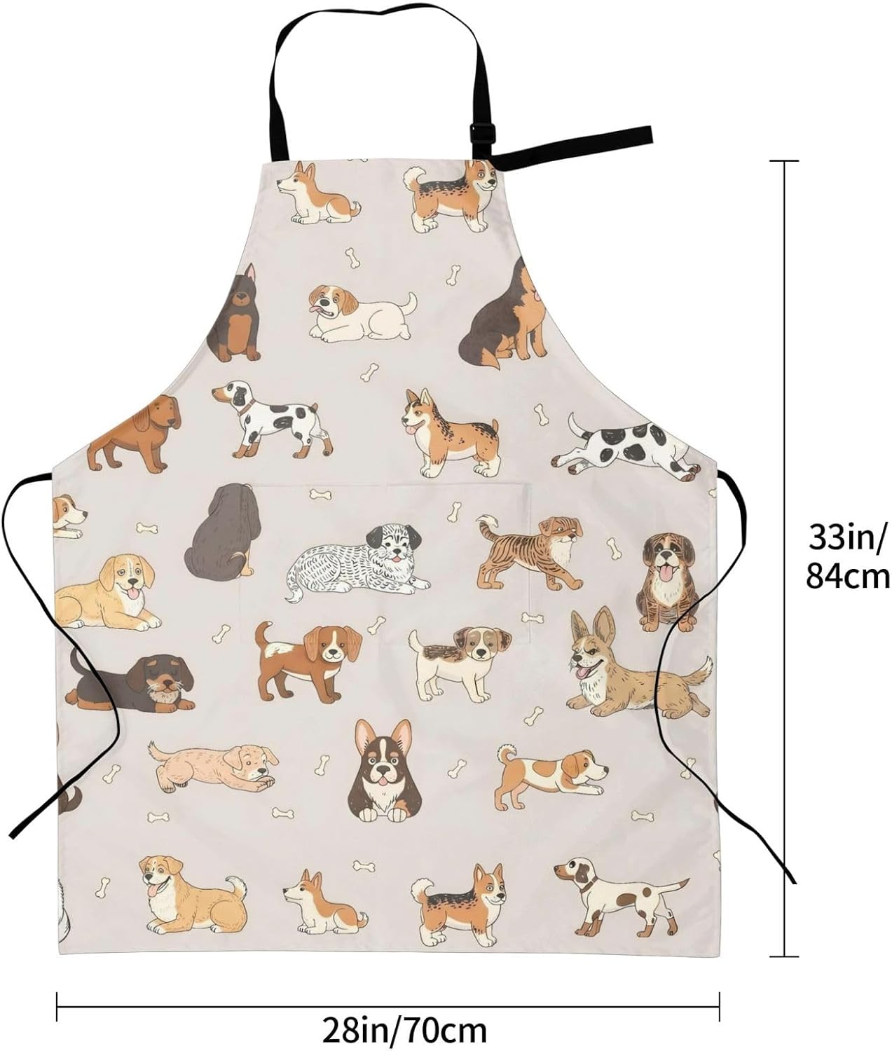 Waterproof Apron For Adults Chef Bib With 2 Pockets For Kitchen Bbq Crafting Drawing image 3