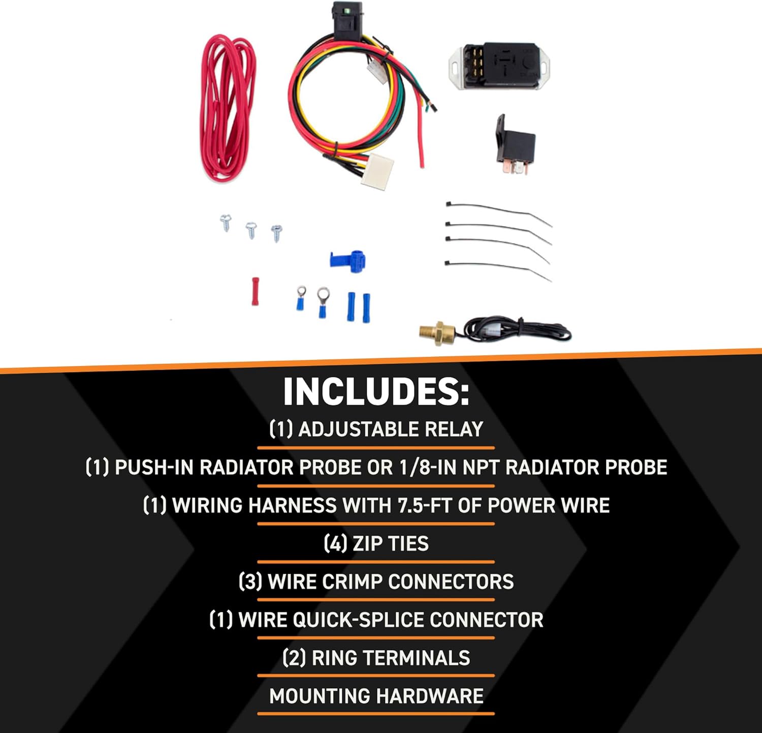 Mishimoto MMFAN-CNTL-U18NPT Adjustable Radiator Fan Controller Kit, Includes NPT Temperature Sensor, Black