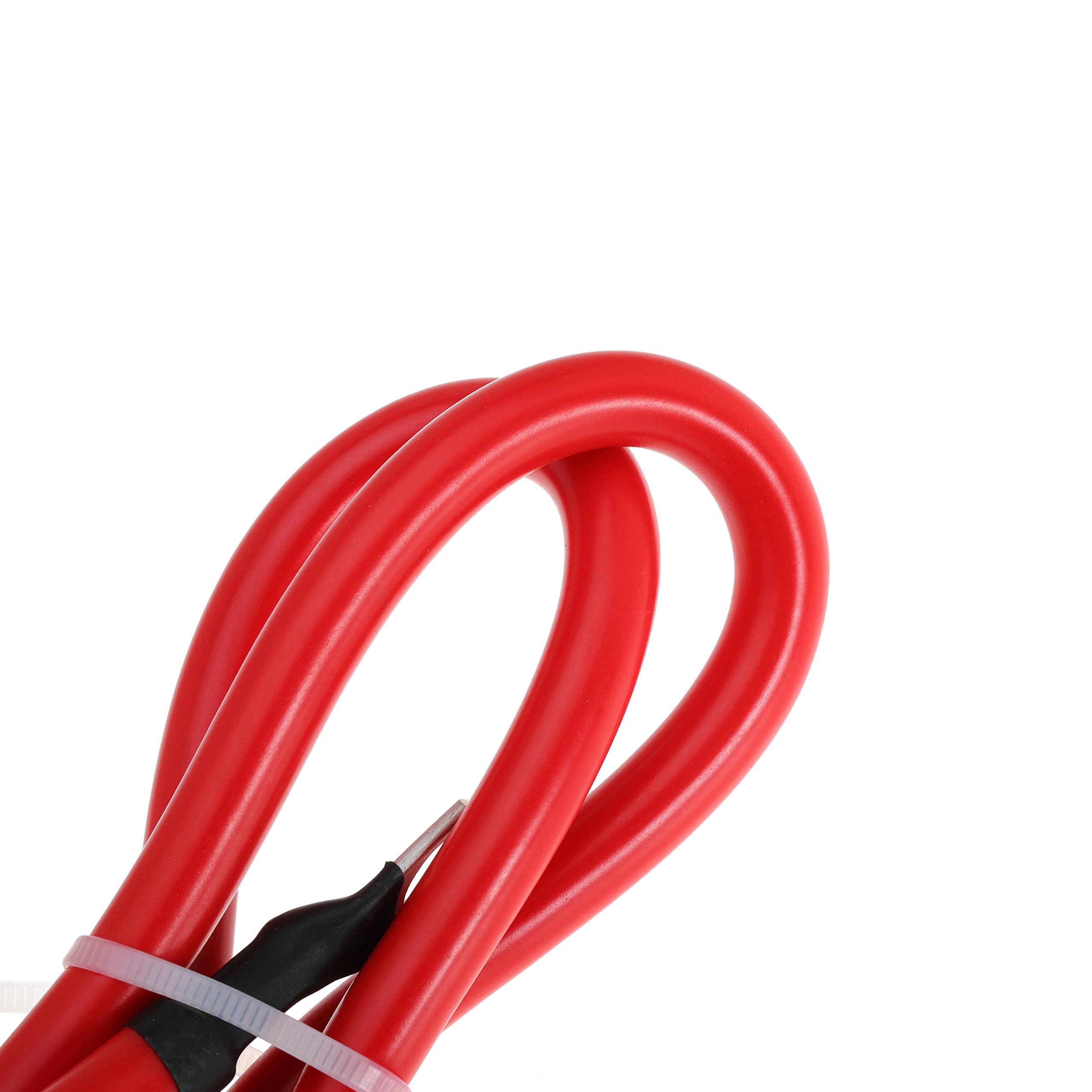 Cavi inverter in rame con calibro 4 AWG, con alette da 0,9 cm su entrambe le estremità, per auto, barca, camper, auto, moto, rosso e nero (0,9 m)