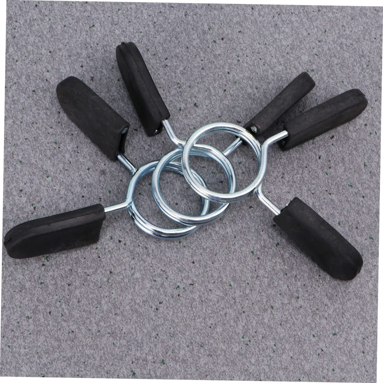 KOMBIUDA 10pcs Barbell Spring Clip Collars for Weightlifting Powerlifting and Cross Fit Spring Clamp to Prevent Slipping Equipment Black