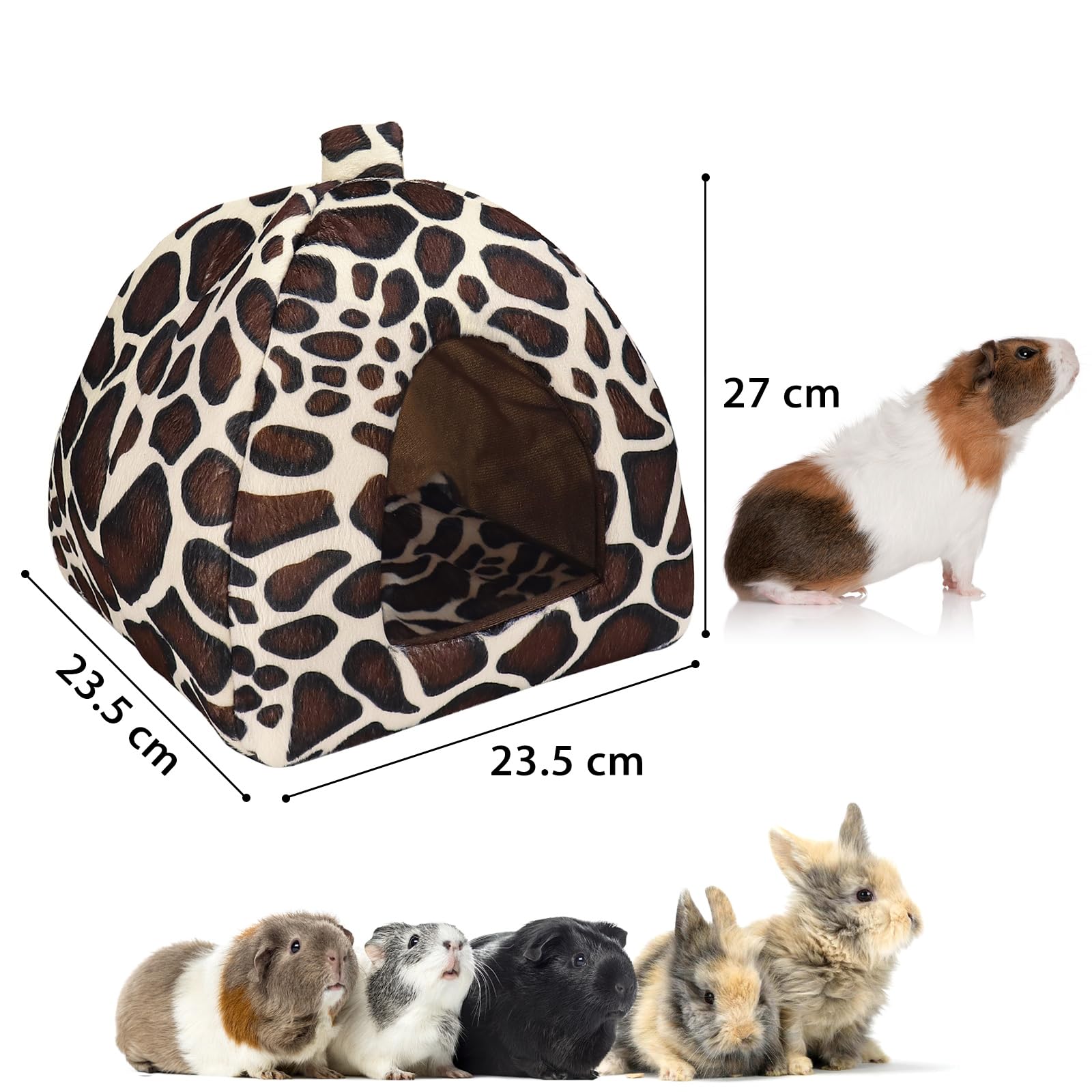Casetta Porcellino D'india Cuccia Per Conigli Inverno Calore Lettini Per Piccoli Animali Per Coniglio Nano/Cincillà/Riccio/Criceti（Stampa Leopardo）