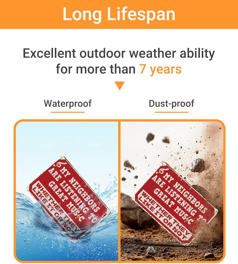 Funny Music Metal Sign My Neighbors Are Listening To Great Music Vintage Sign for Man Cave Patio Home Bar Garage Wall Decor Gifts for Men 12x8 Inch - Image 9