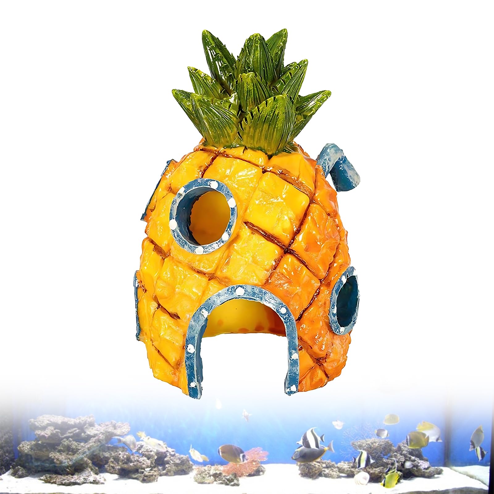 Snowtain Acuario Caja Paisaje Piña Casa,Ornamento del Acuario Decoracion Figura Decorativa para Acuario Acuario Decoración hábitat decoración de Acuario DecoracióN De Acuario Paisaje