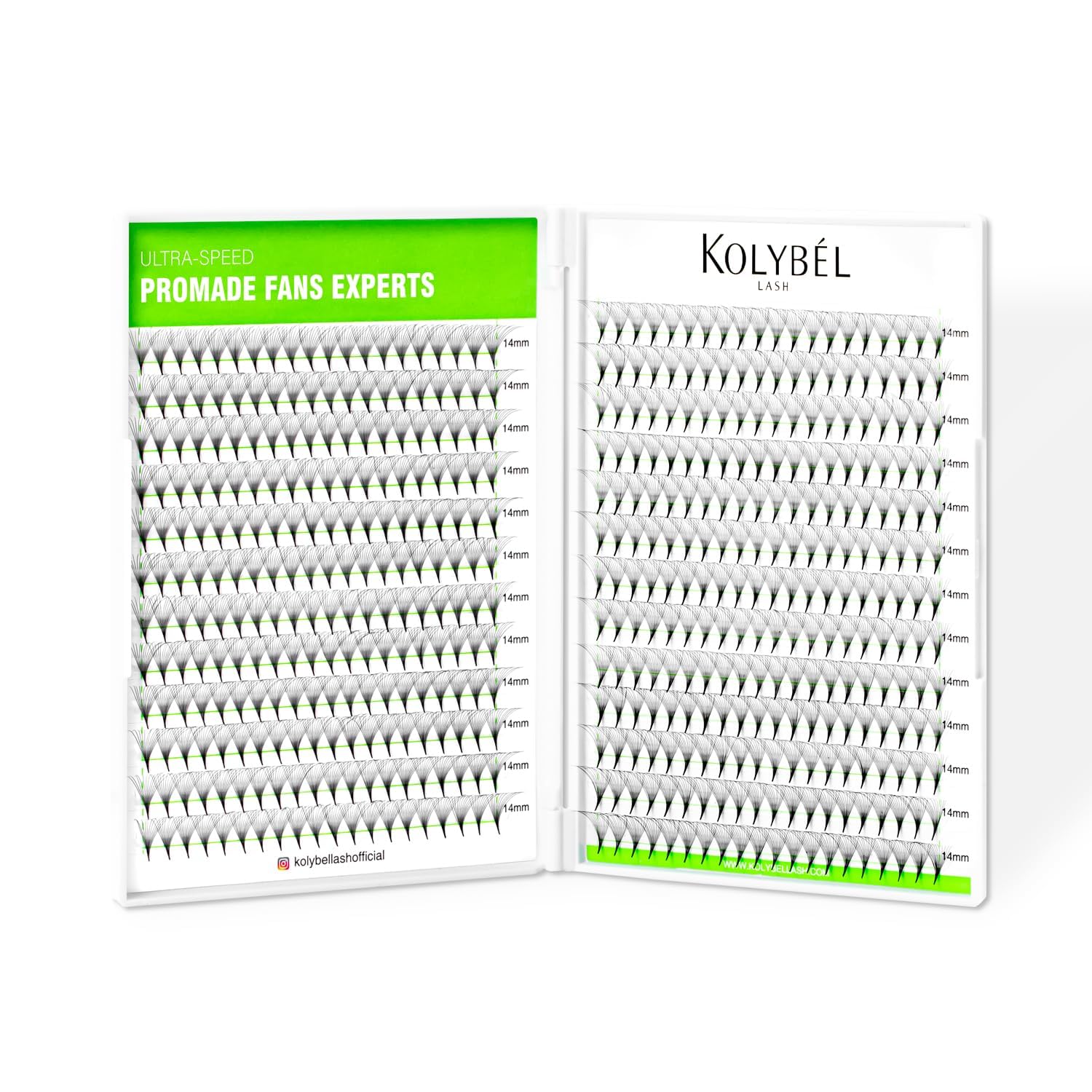 500 Pre made Fans Lash Extensions 16D 13mm Single Length Promade Lash Fans 0.05 D Curl Premade Eyelash Fans Pointed Thin Base Handmade Volume Premade